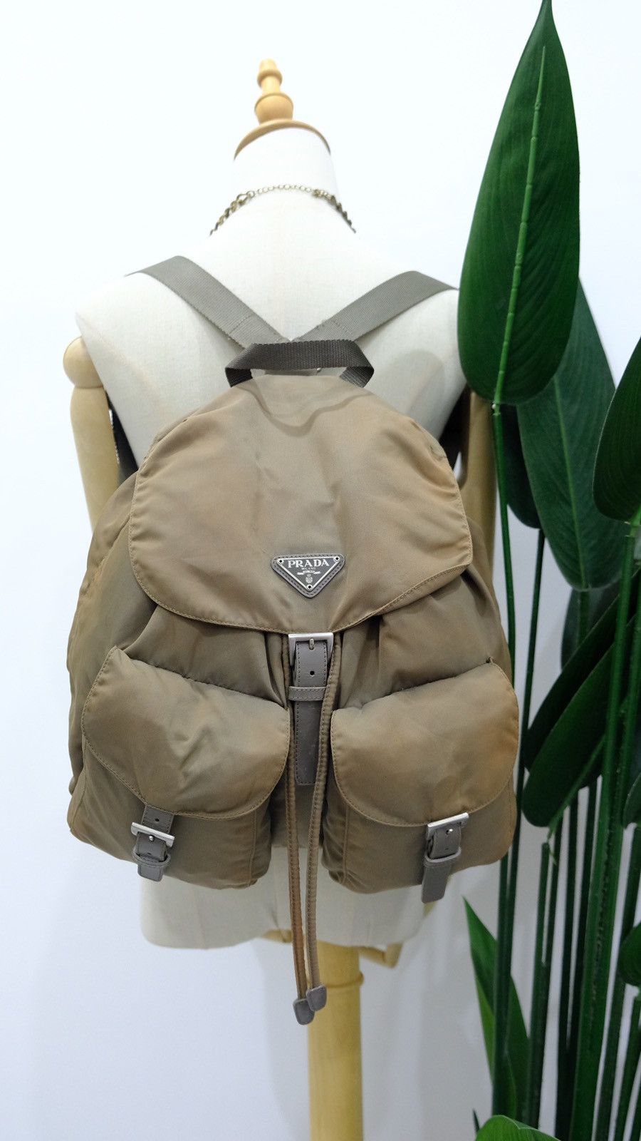Prada Authentic vintage Prada brown nylon backpack double pocket Size ONE SIZE - 1 Thumbnail