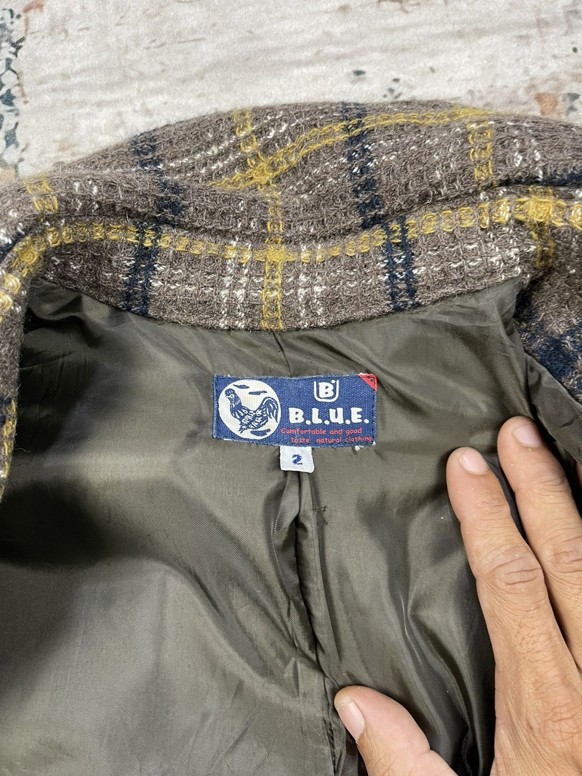 Blue Blue Japan B.L.U.E Checkered Plaid Double Breasted Coat Size XS / US 0-2 / IT 36-38 - 12 Thumbnail