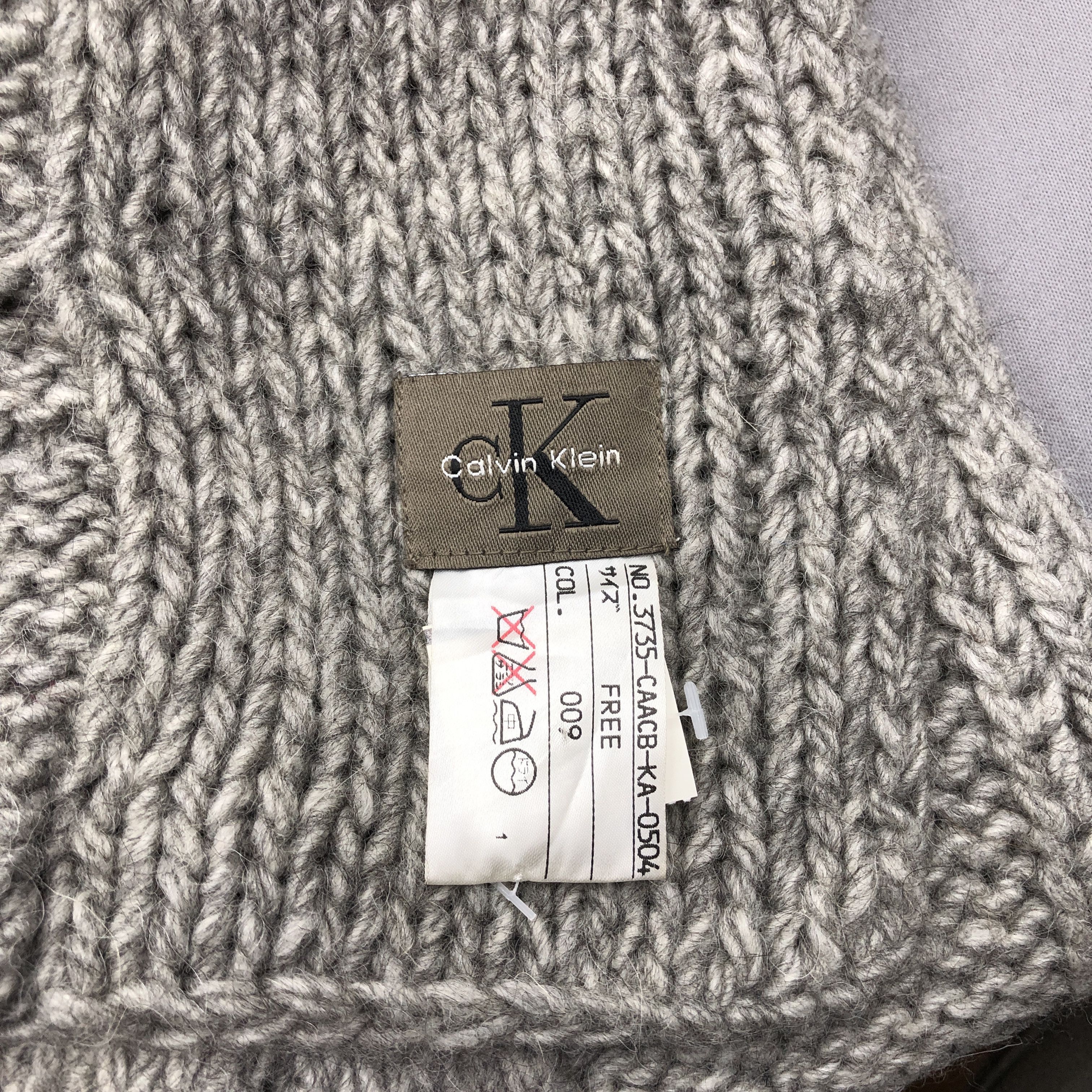 Calvin Klein Vintage Calvin Klein Scarf Ribbed Cable Knit Wool Scarves Size ONE SIZE - 5 Thumbnail