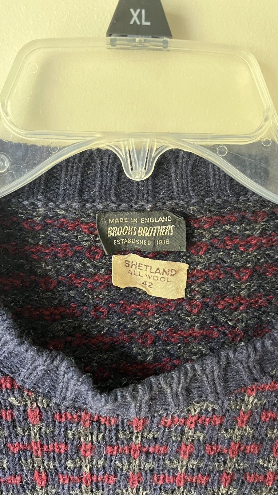 Brooks Brothers 100% Shetland Wool Chunky Knit Sweater Size US M / EU 48-50 / 2 - 2 Thumbnail
