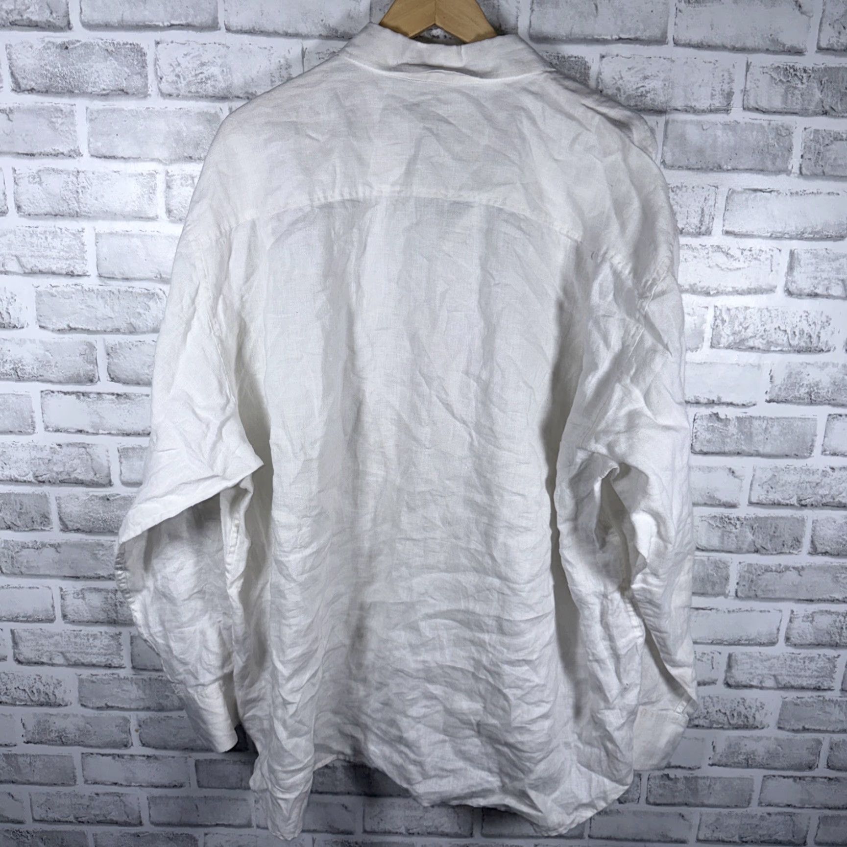 Tommy Bahama VINTAGE Tommy Bahama Shirt 100% Linen Button-Up White Mens XXL Long Sleeve Regular Fit Size US XXL / EU 58 / 5 - 4 Thumbnail