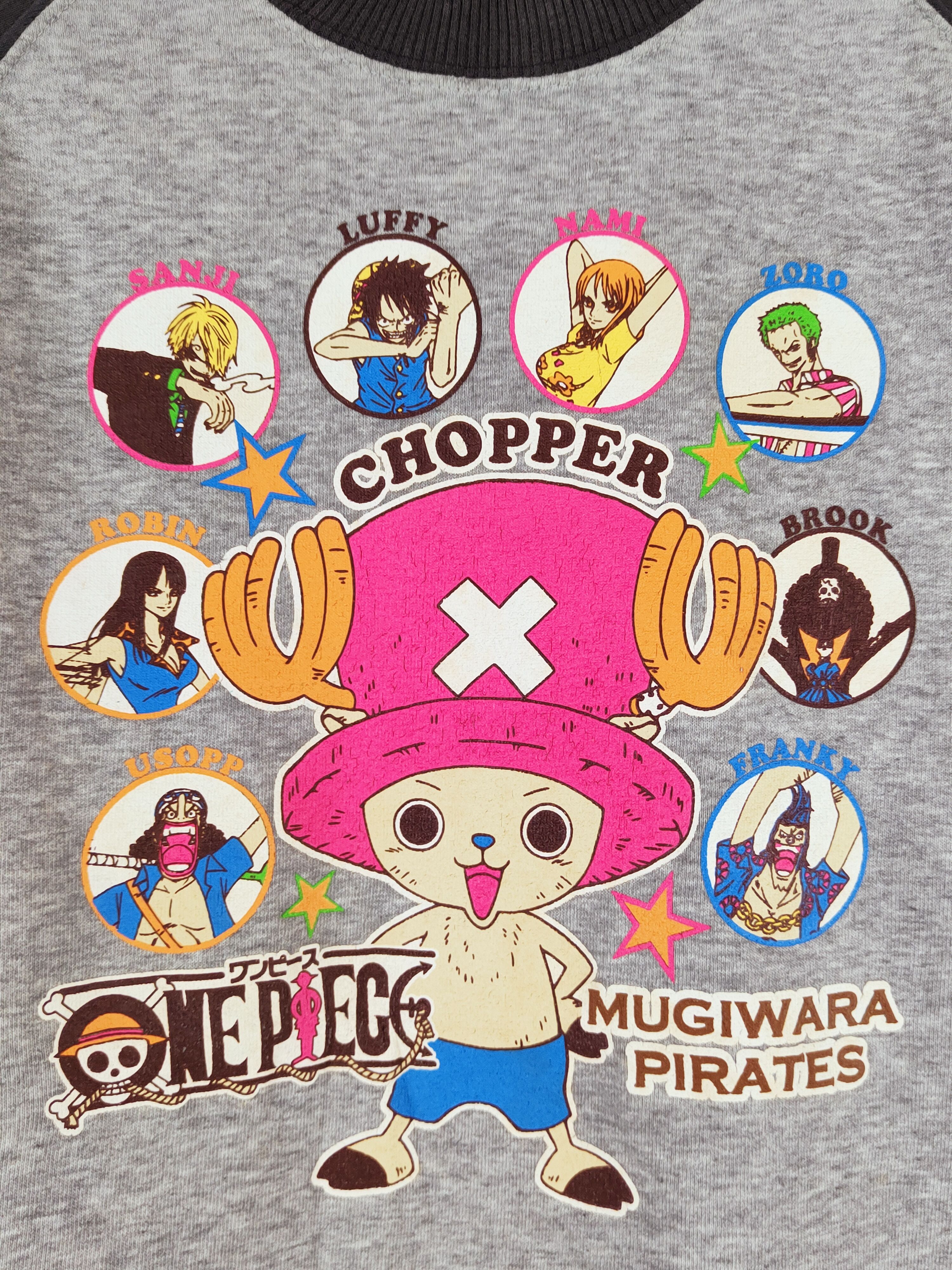 Anime × One Piece × Vintage One Piece Gray Black Long Sleeve T-shirts #W054 Size US M / EU 48-50 / 2 - 3 Thumbnail