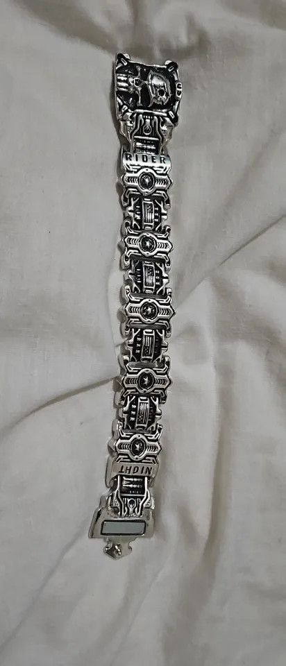Vintage 21cm Charm Skull Bracelet Punk Rider Bracelet Size ONE SIZE - 6 Thumbnail
