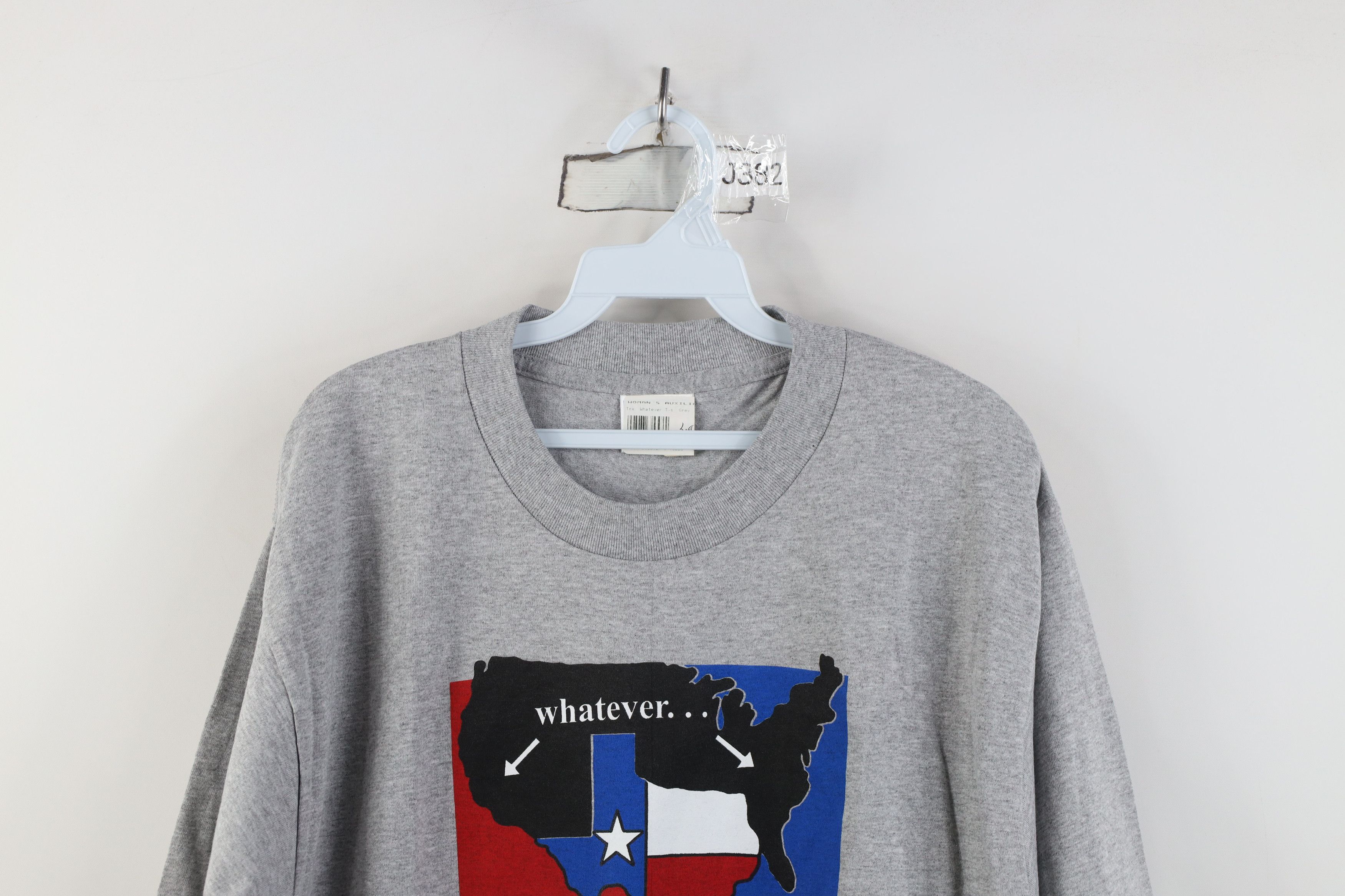 Vintage Deadstock Vintage 90s Texas Whatever Map T-Shirt Gray USA Size L / US 10 / IT 46 - 2 Thumbnail
