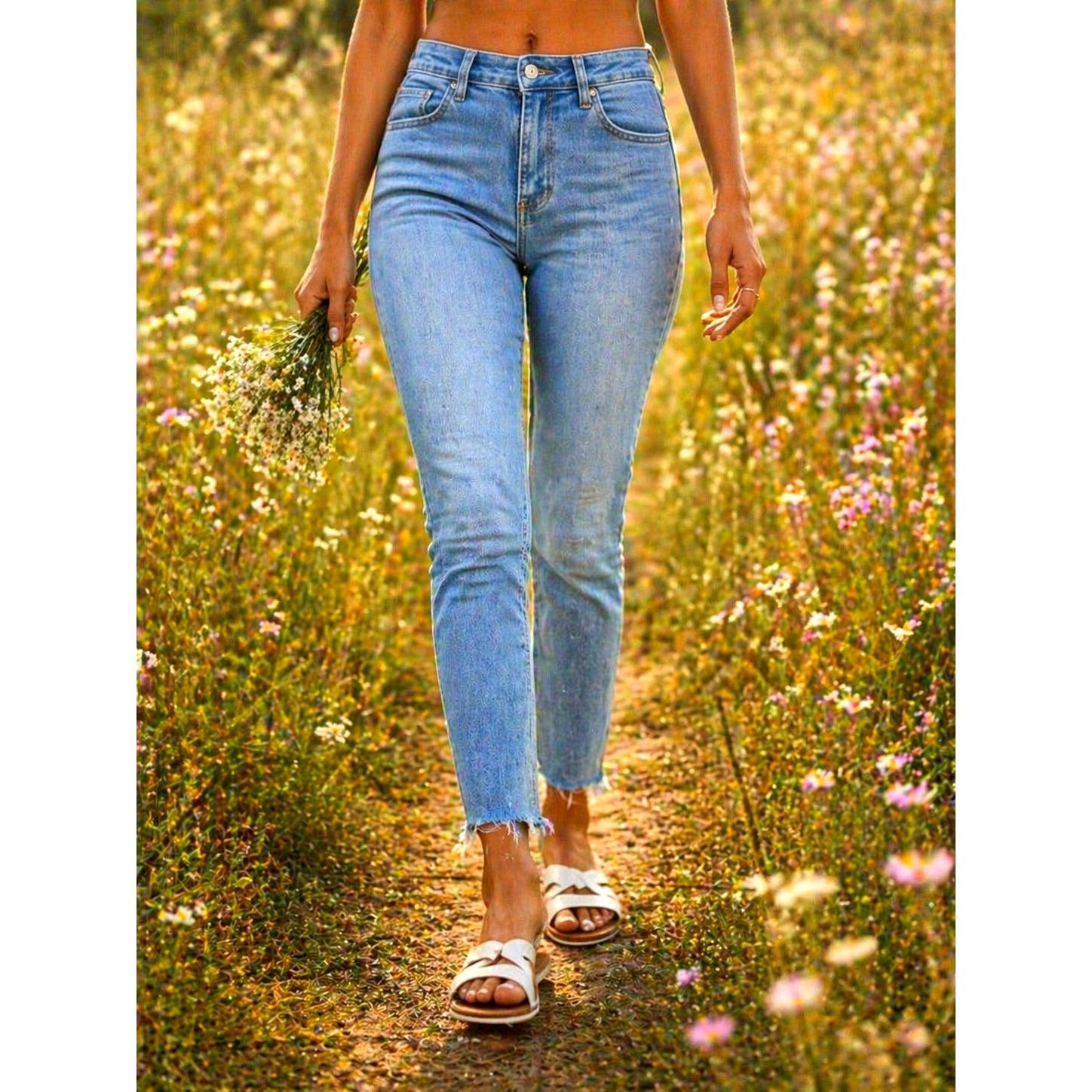 Paige Paige Cindy Raw Hem High Waist Ankle Straight Leg Jeans 32 Size 32" / US 10 / IT 46 - 1 Thumbnail