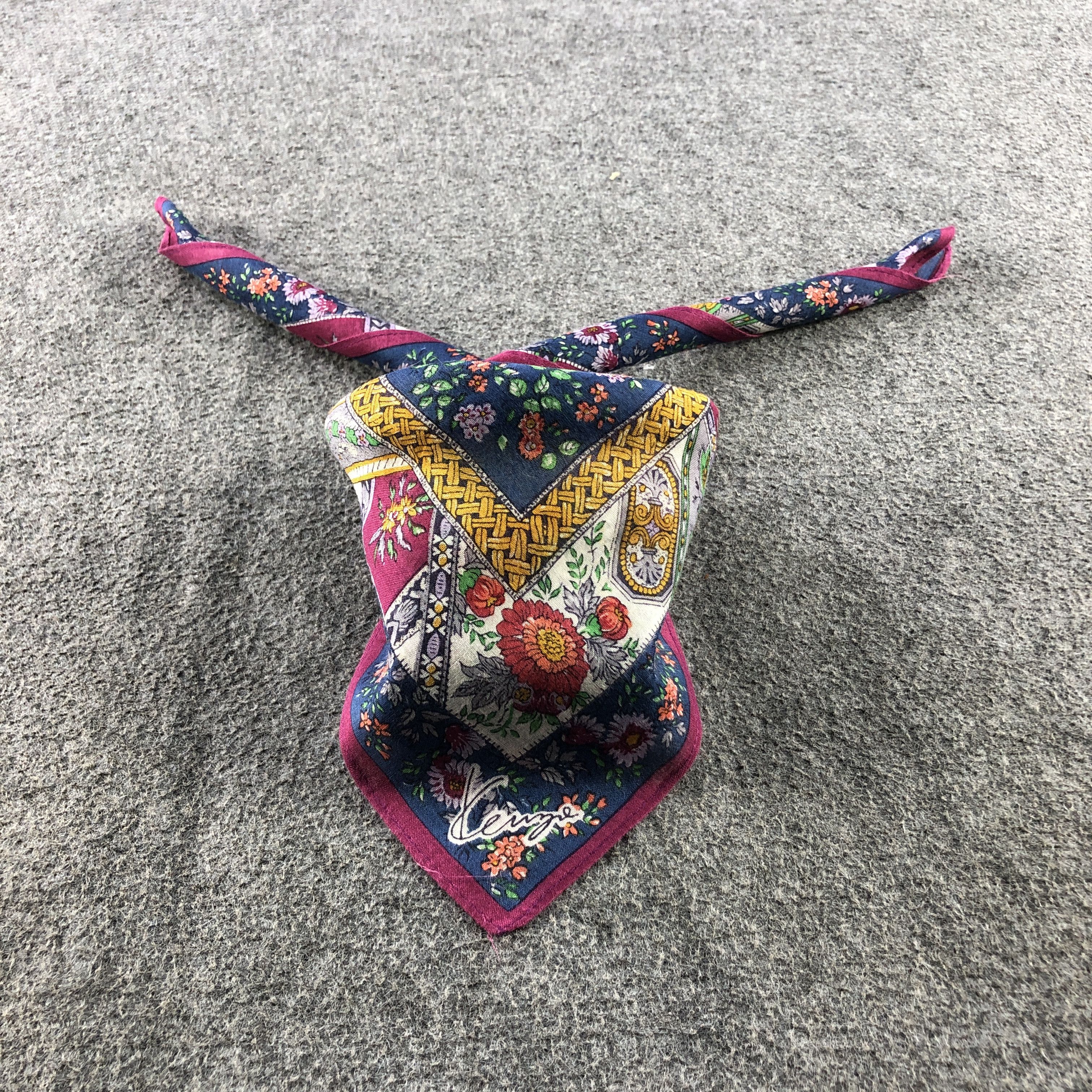 Kenzo Floral Handkerchief Neckerchief Bandana H2369