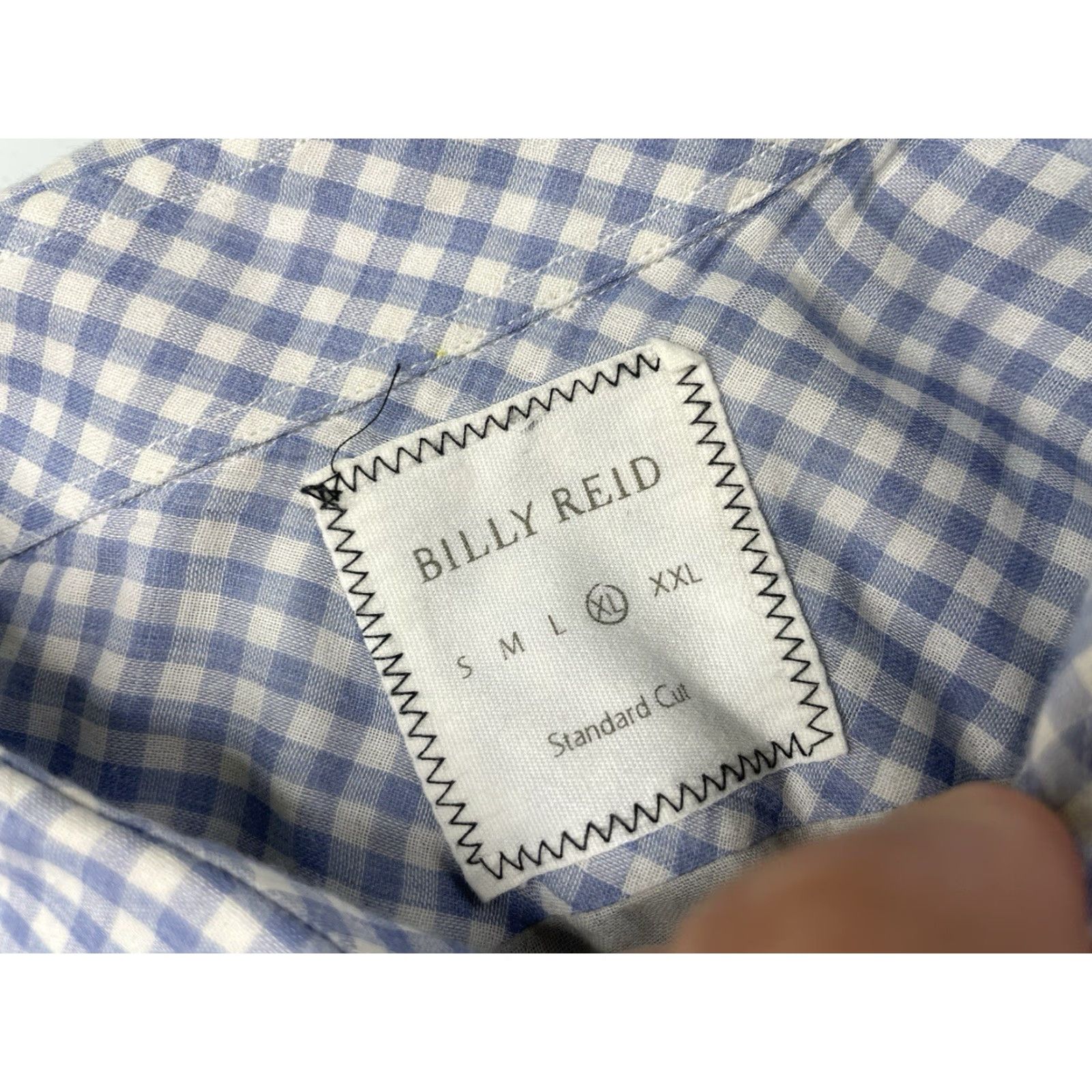 Billy Reid Billy Reid Shirt Mens XL Button-Up Long Sleeve Gingham Plaid Blue Multicolor Check Casual Business Travel Wedding Standard Cut Size US XL / EU 56 / 4 - 3 Thumbnail