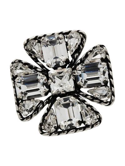 Saint Laurent Paris o1b1hav110325 709273 Size:OS /Small Rhinestone Cross Brooch Size ONE SIZE - 4 Thumbnail