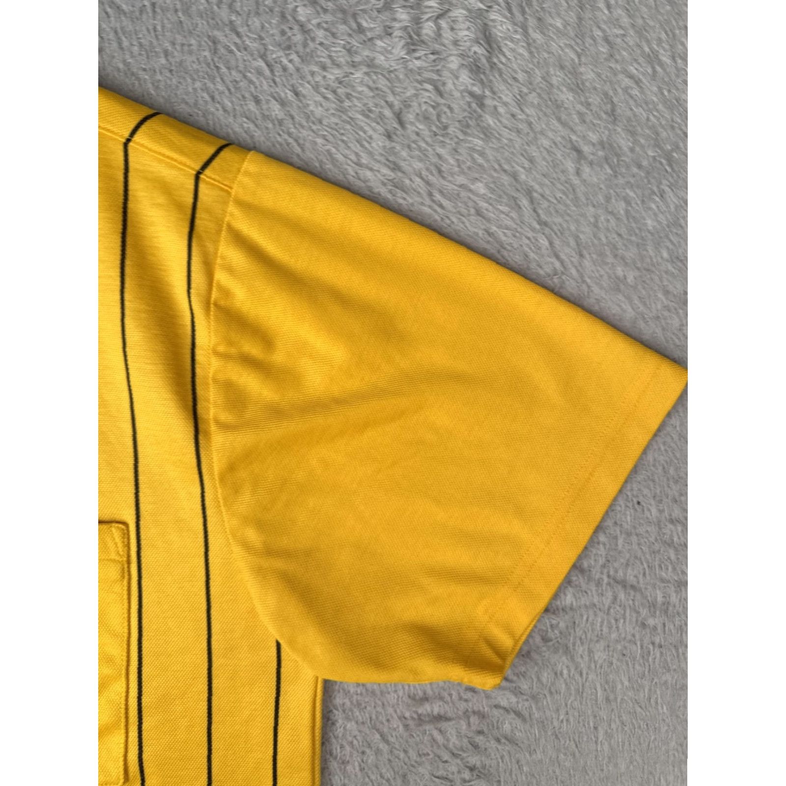 Vintage Score Referee Shirt Mens Large Yellow Black Striped Soccer Jersey Top Pockets Size US L / EU 52-54 / 3 - 2 Thumbnail