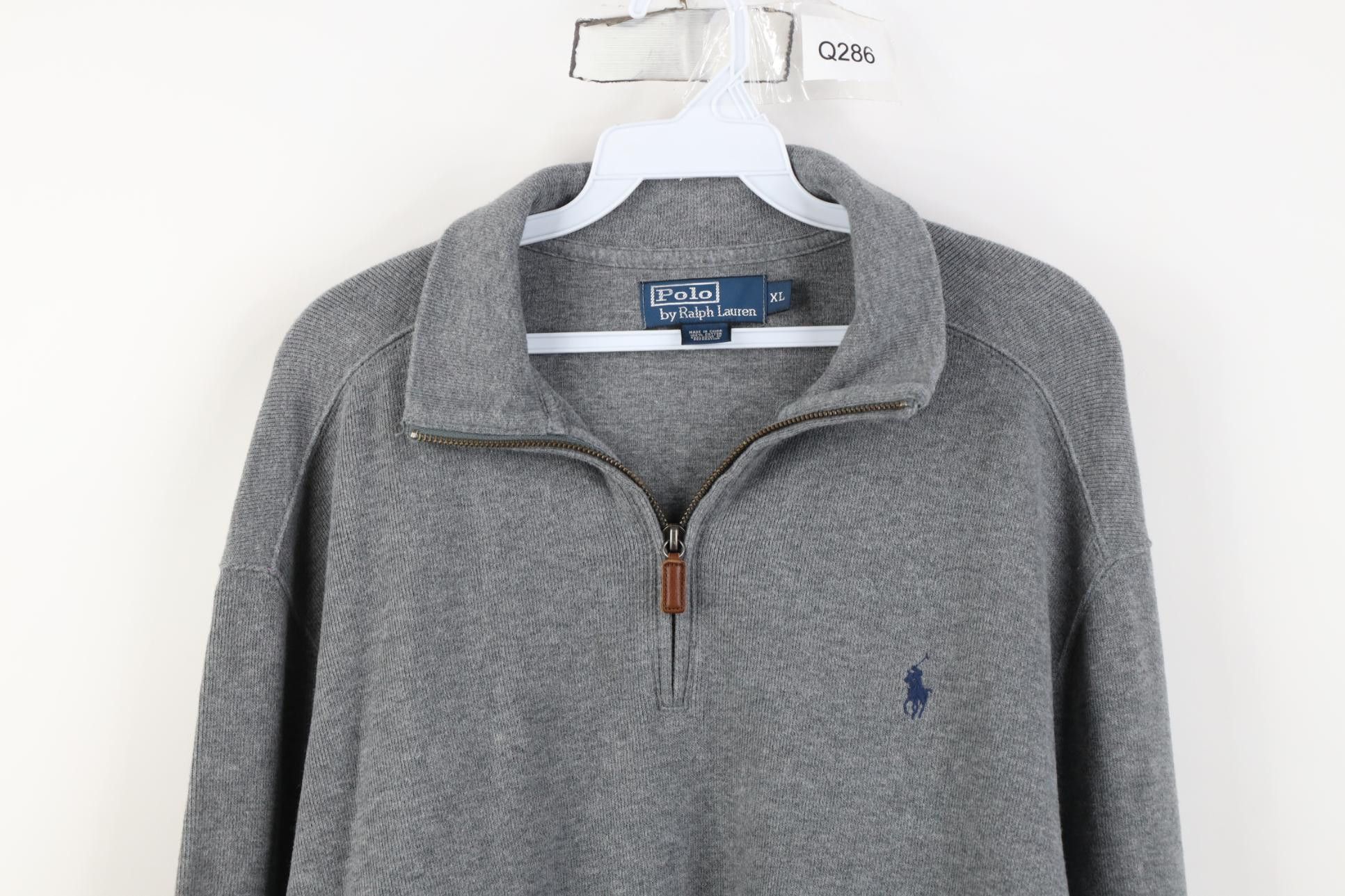 Polo Ralph Lauren Vintage 90s Ralph Lauren Knit 1/4 Zip Pullover Sweater Gray Size US XL / EU 56 / 4 - 2 Thumbnail