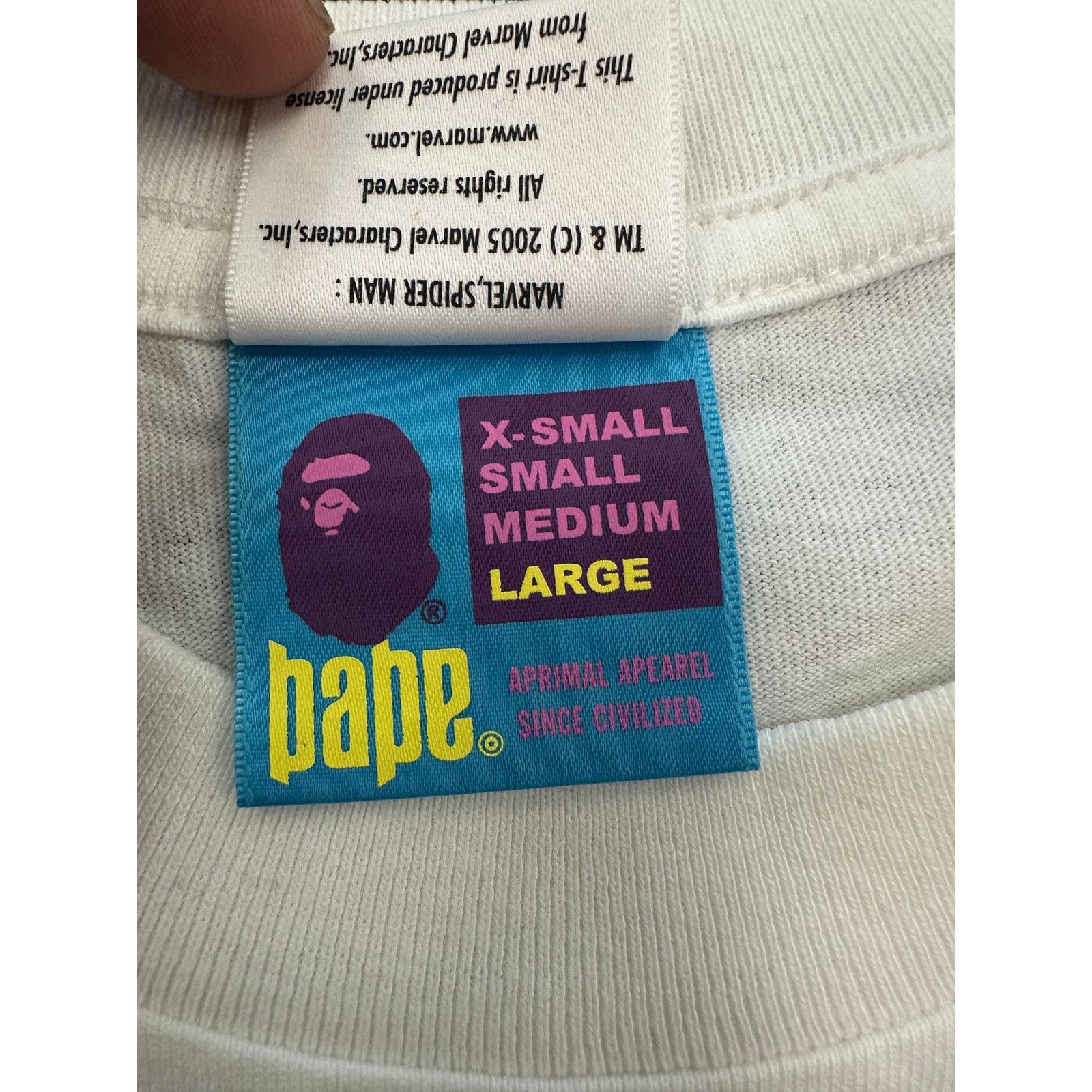 Bape Bape x Marvel 'Thor's Hammer' Tee~sizeL Size US L / EU 52-54 / 3 - 3 Thumbnail