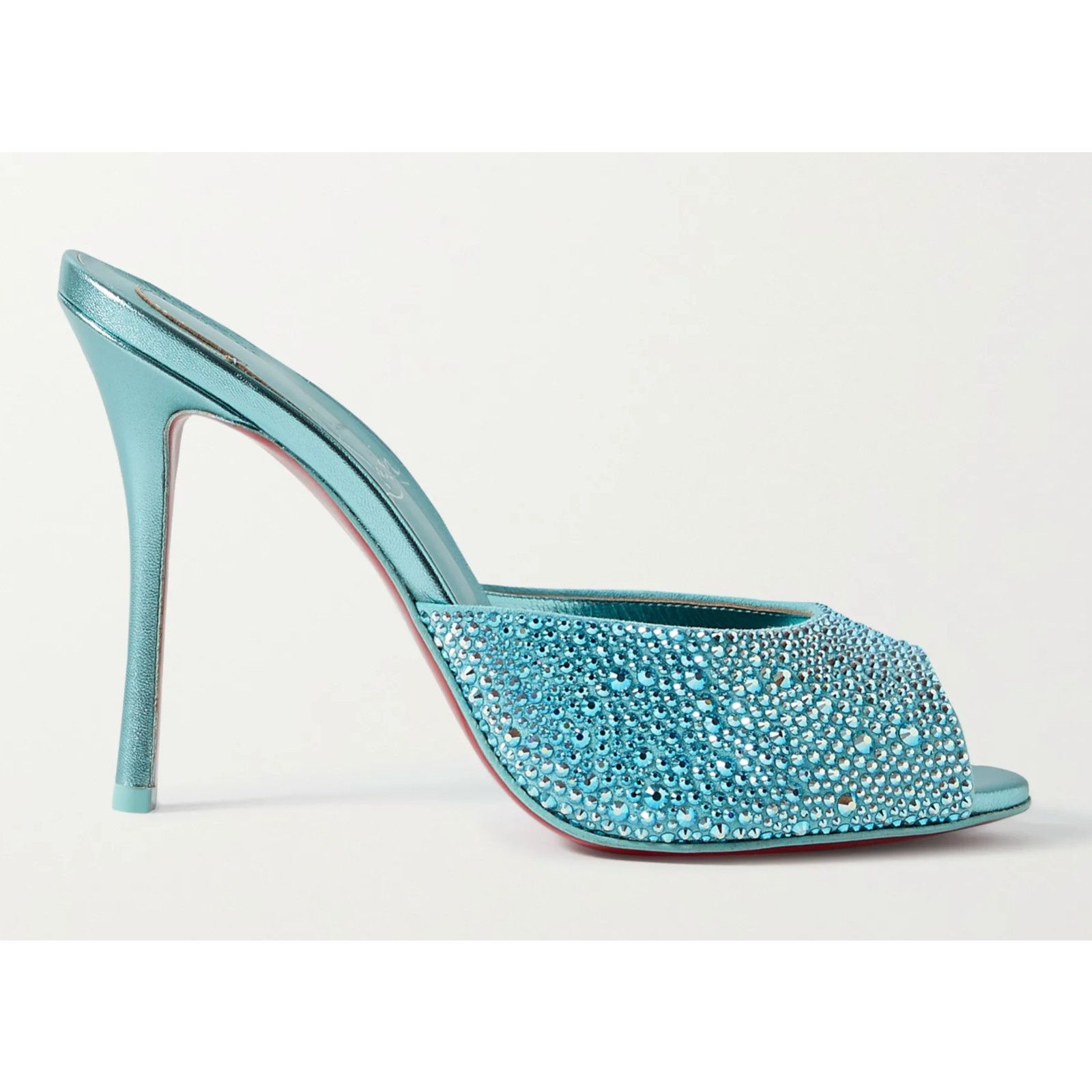 Christian Louboutin Christian Louboutin Me Dolly Strass 100 Blue Backless Size US 10 / IT 40 - 1 Thumbnail