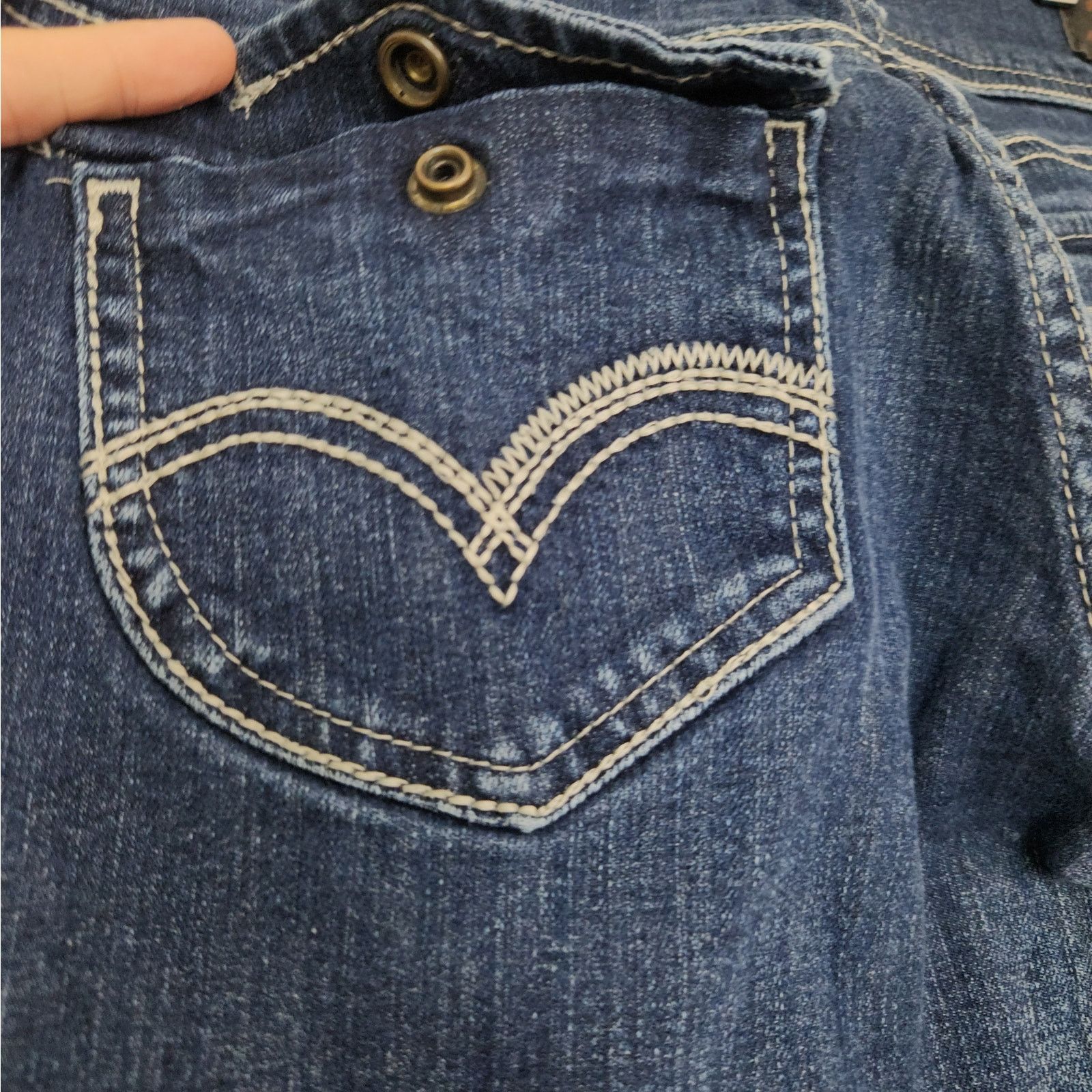 Levi's 2000s 524 Super Low Levi's Jeans Straight Dark Wash 9 Size 32" / US 10 / IT 46 - 6 Thumbnail