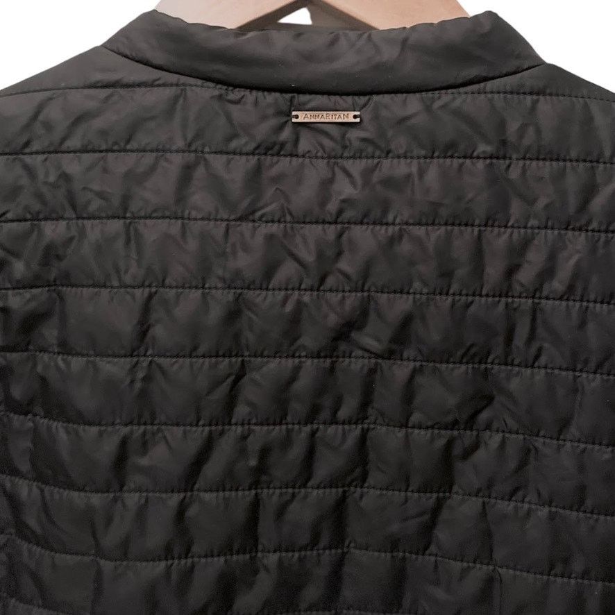 Designer AnnaRita N Quilted Black Moto Jacket Lightweight 44 8 M Size M / US 6-8 / IT 42-44 - 5 Thumbnail