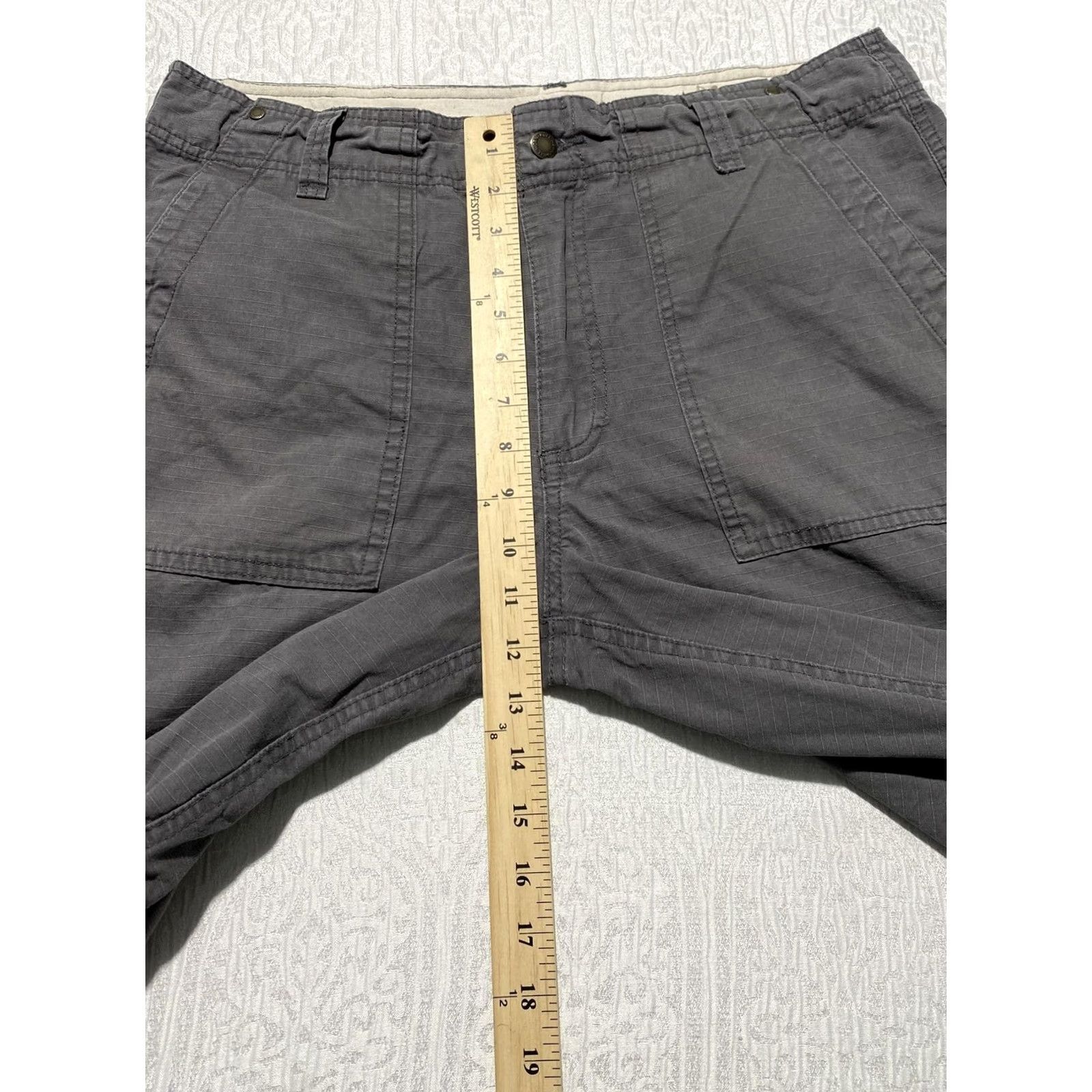 Vintage Ruff Hewn Shorts Mens 34 Gray Chino Canvas Flat Front Pockets Casual Cotton Size US 34 / EU 50 - 4 Thumbnail