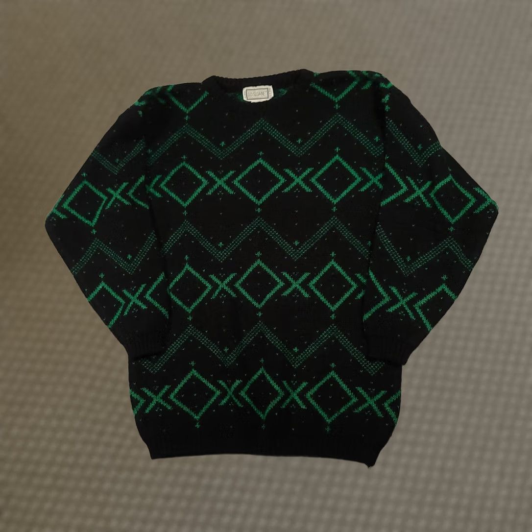 Vintage VINTAGE O.D. Sloane Sweater Mens Medium Black Geometric Pullover 80s Taiwan Size US M / EU 48-50 / 2 - 1 Thumbnail