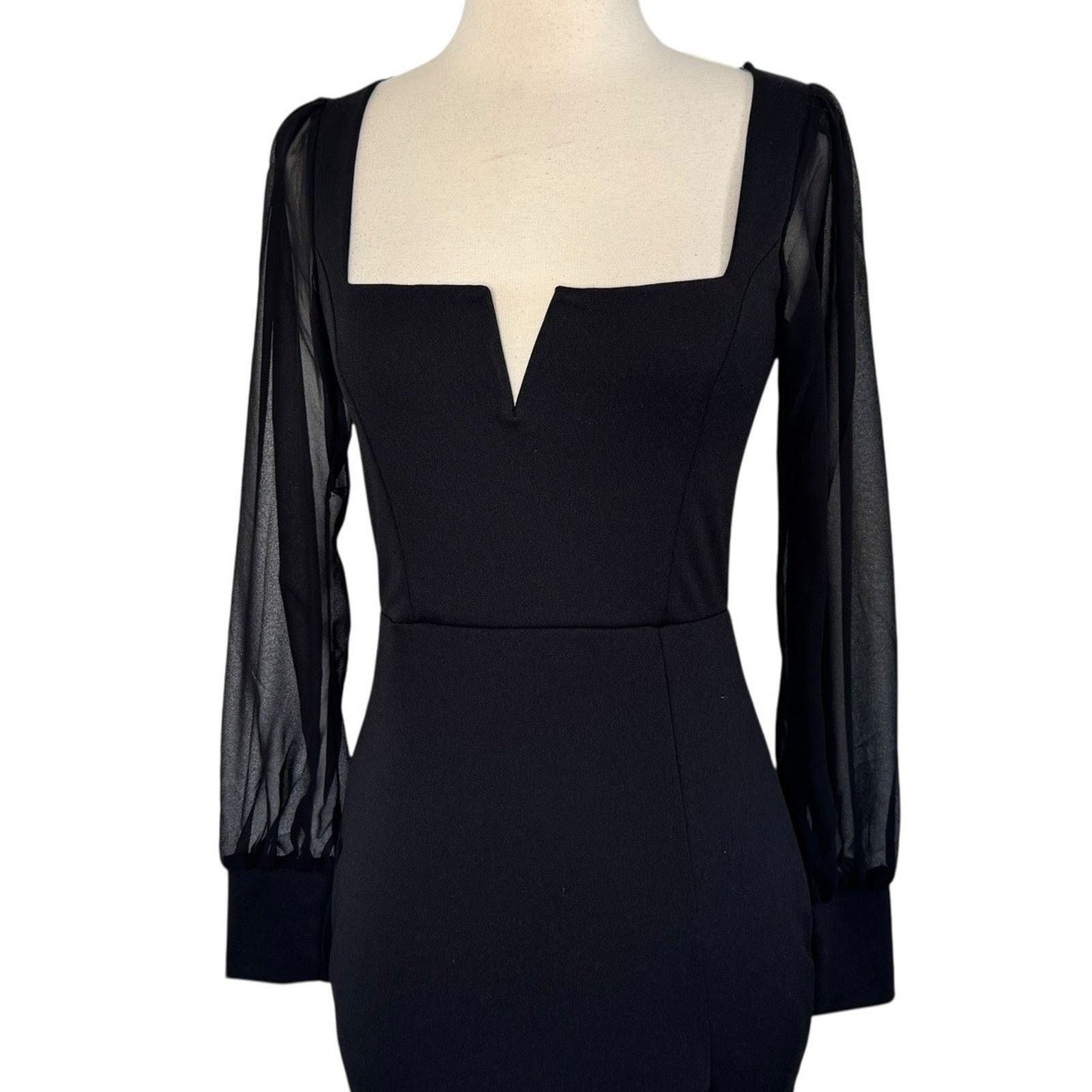 Other WINDSOR Veronica Front Slit Crepe Formal Dress Elegant Black Size XS / US 0-2 / IT 36-38 - 6 Thumbnail
