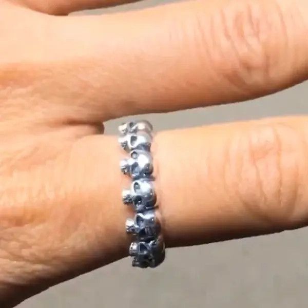 Jewelry Punk skull ring Size ONE SIZE - 3 Thumbnail