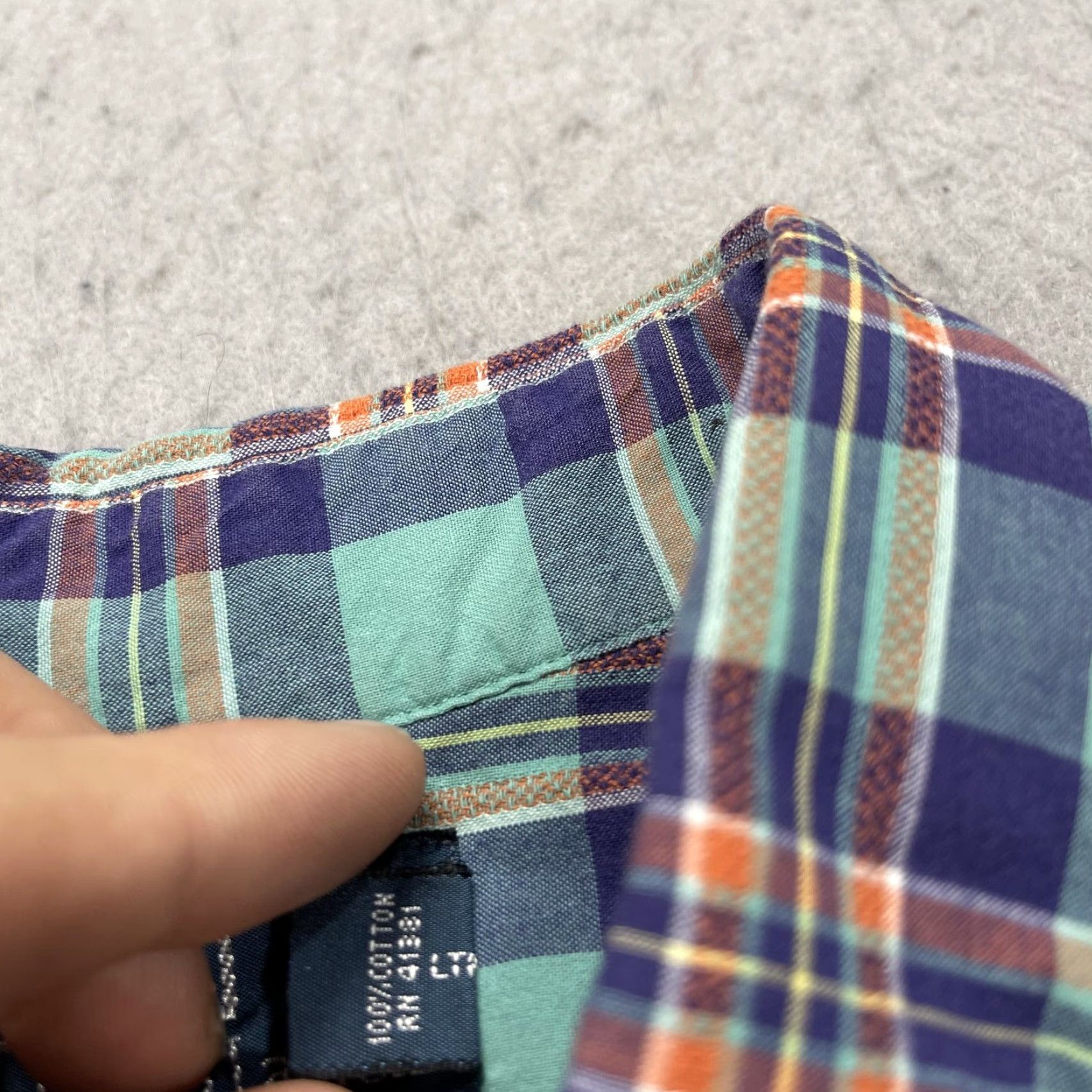 Polo Ralph Lauren Polo Ralph Lauren Shirt Mens XL Green Blue Plaid Cotton Casual Button-Up Short Sleeve Not Short Sleeve Size US XL / EU 56 / 4 - 5 Thumbnail