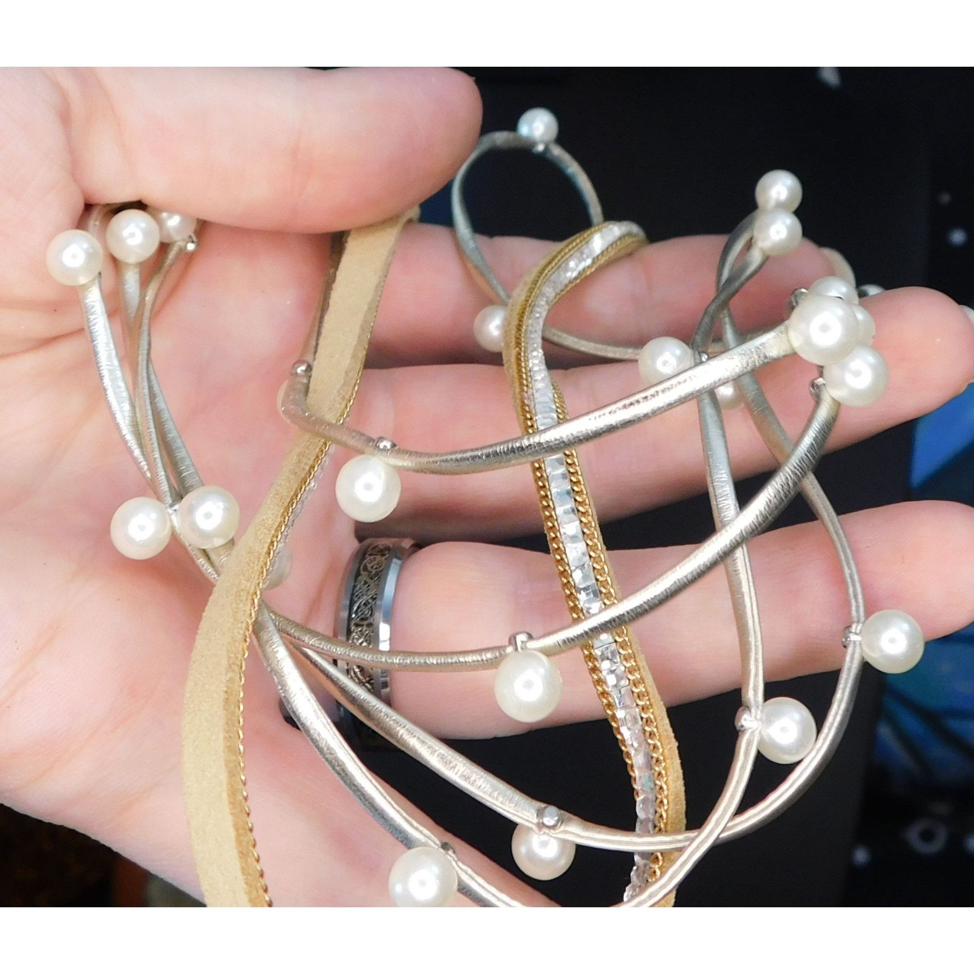 Other Boho Chic Tan Faux Pearl Layered Necklace Size ONE SIZE - 2 Thumbnail