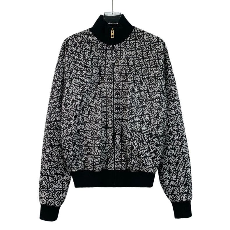 Loewe Loewe Black logo printed sheepskin zipper long sleeve leat Size S / US 4 / IT 40 - 1 Thumbnail