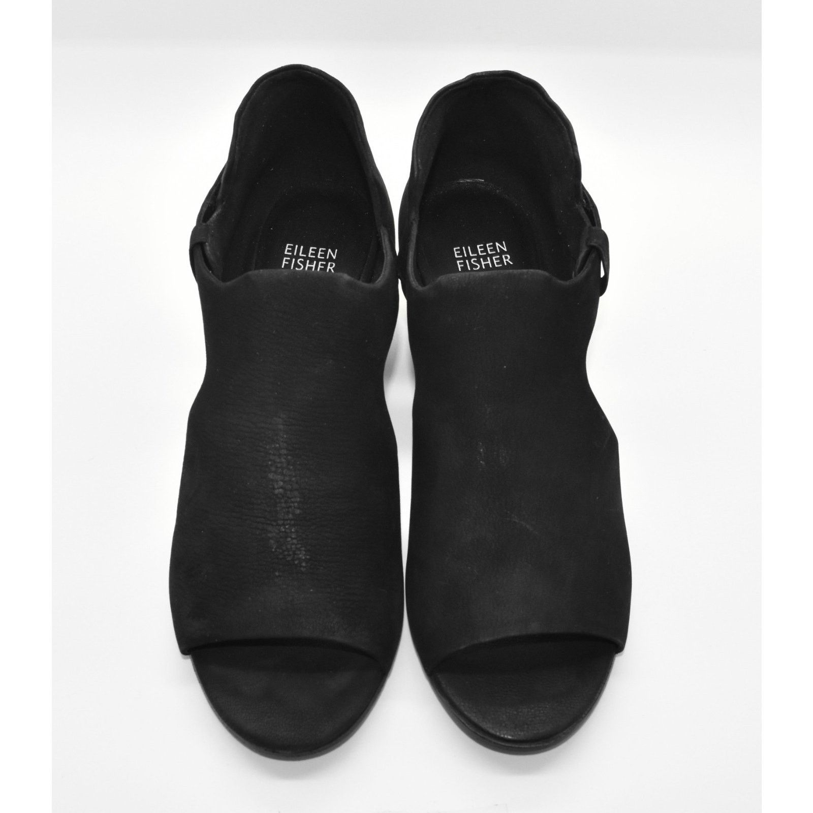 Eileen Fisher EILEEN FISHER Iris Nubuck Cutout Peep Toe Heels Sandals Sz 9 Size US 9 / IT 39 - 4 Thumbnail