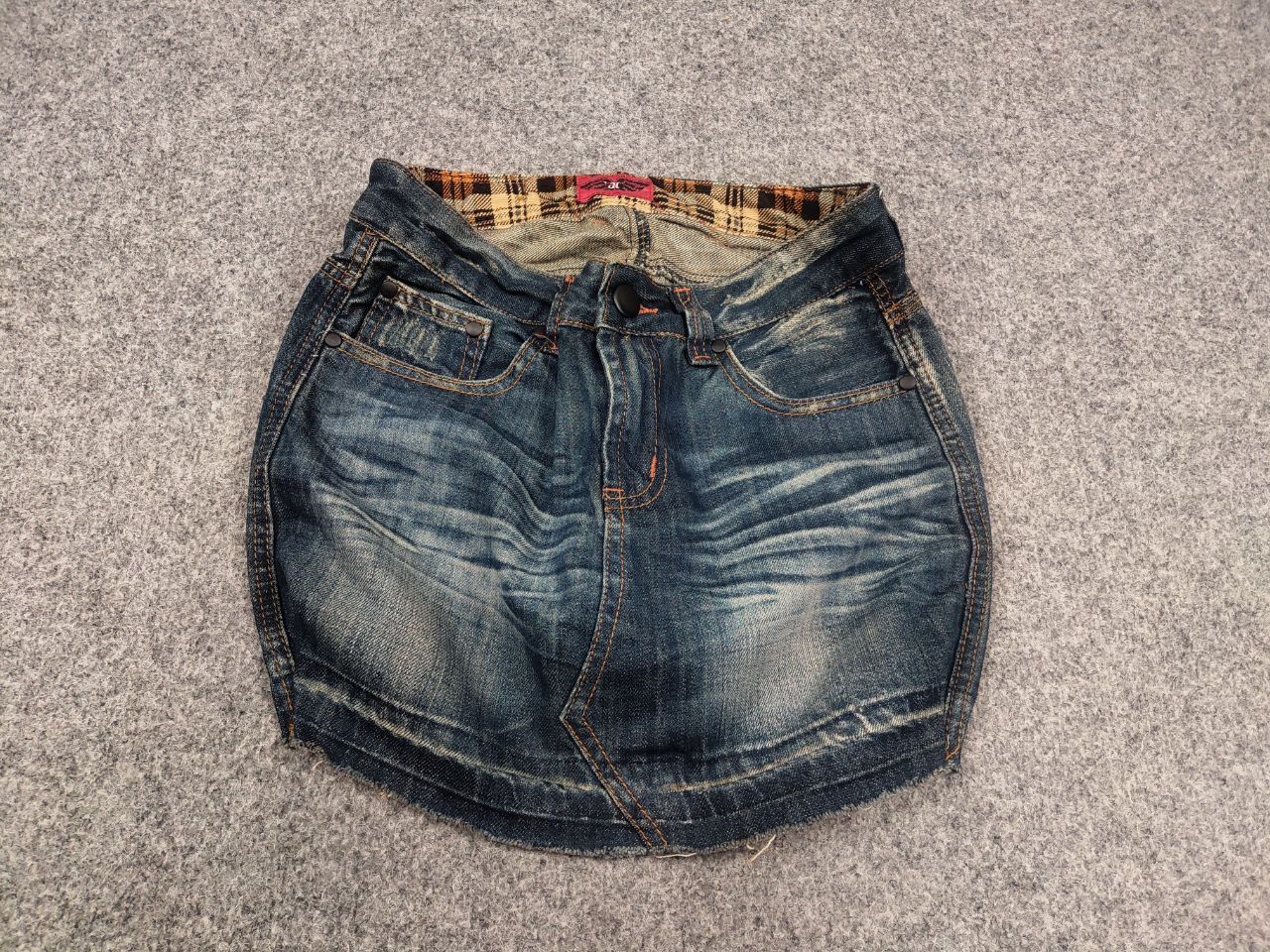 If Six Was Nine If Six Was Nine Sexy Vintage Japan Denim Mini Skirt Y2K Size 29" - 2 Thumbnail
