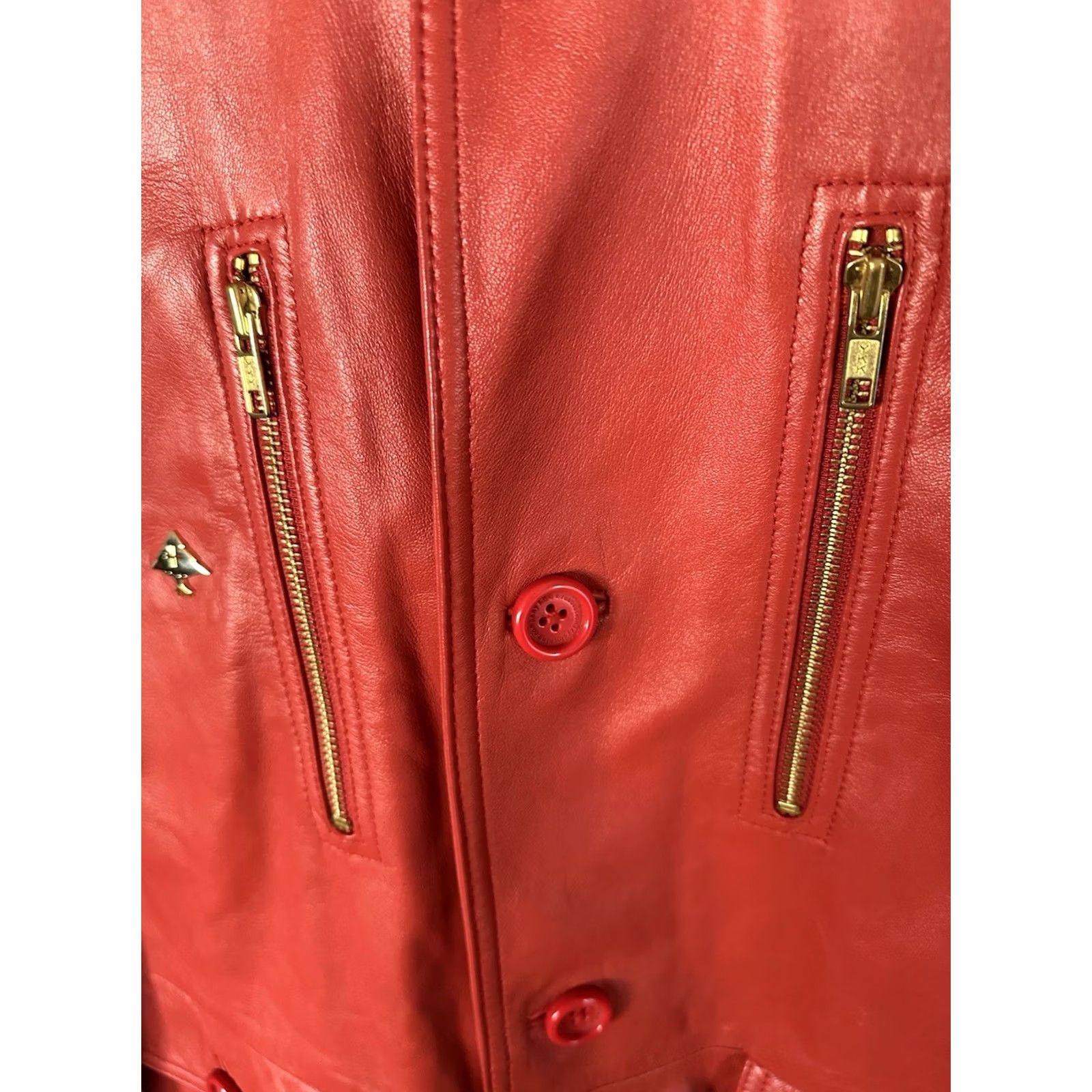 Vintage VINTAGE Lifted Research Group Lamb of God Red Leather Jacket Size L Regular Men Size US L / EU 52-54 / 3 - 2 Thumbnail
