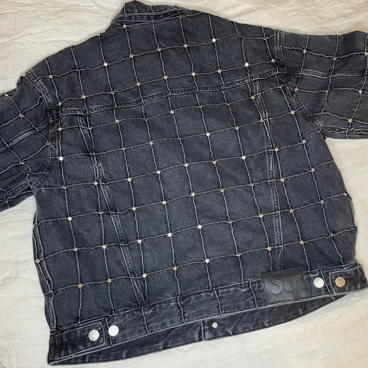 Supreme studded seam denim trucker jacket