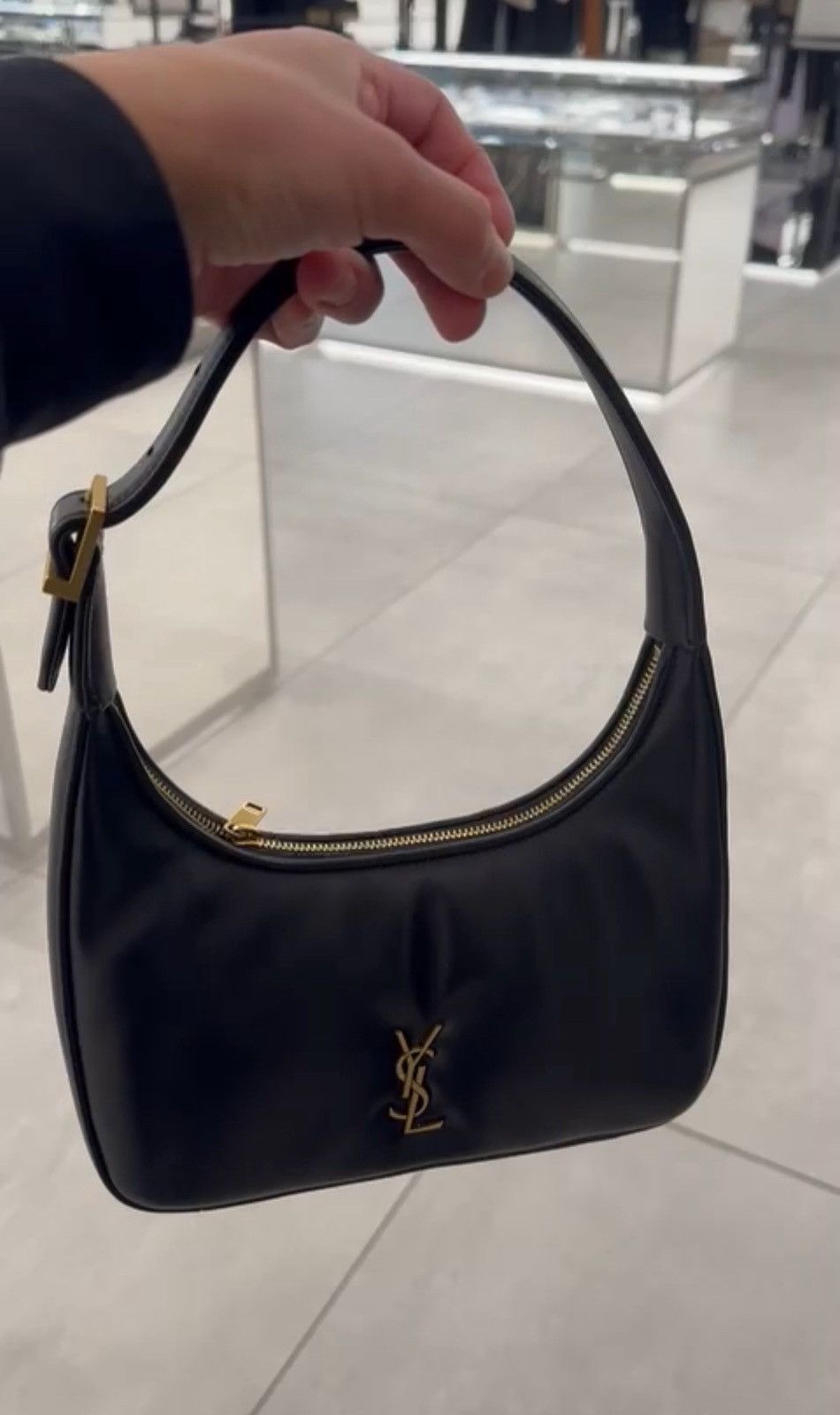 Saint Laurent Paris Calypso Mini Hobo Bag in Lambskin Size ONE SIZE - 1 Thumbnail