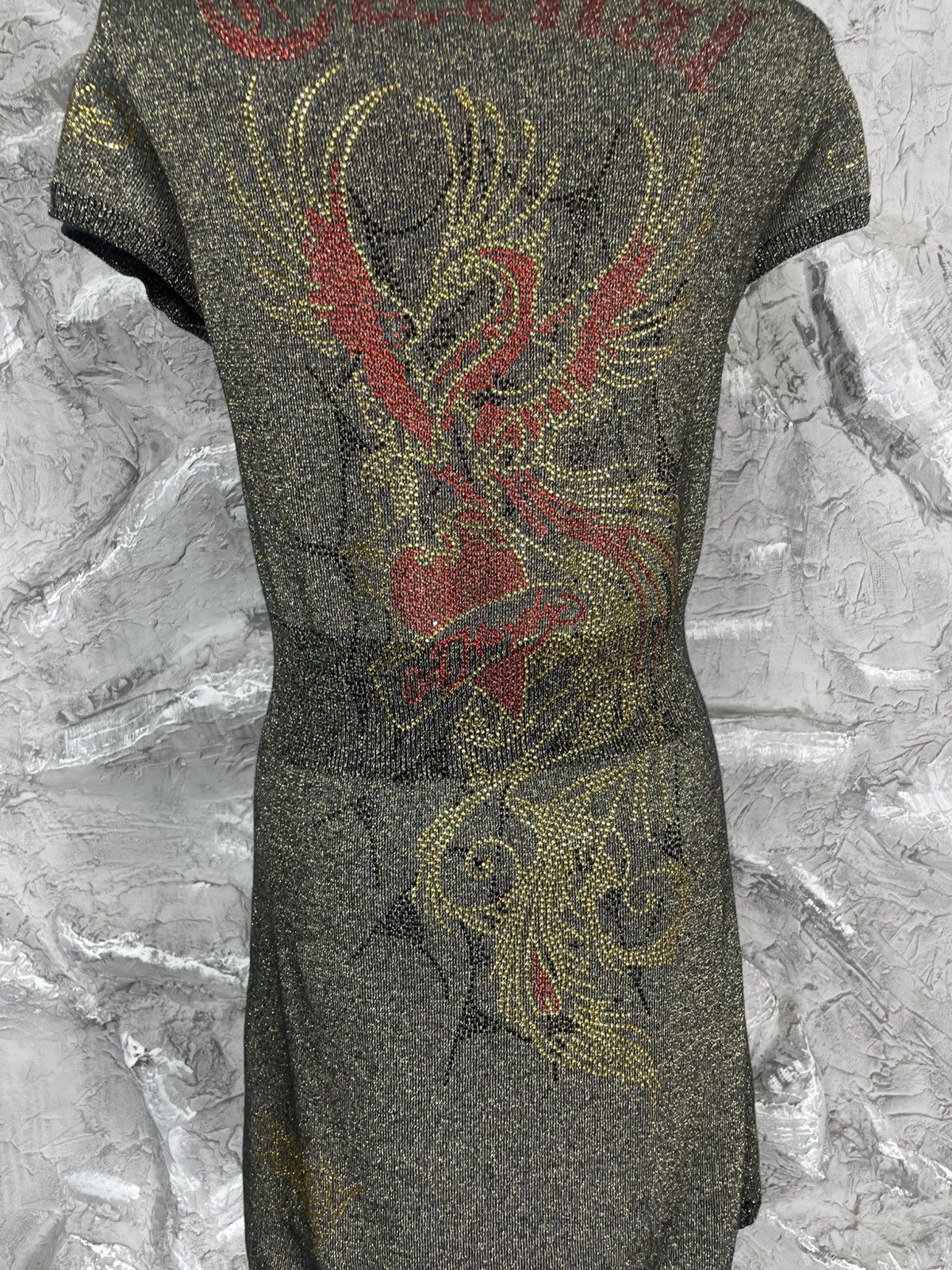 Ed Hardy 2000s Ed Hardy Christian Audigier Y2K Rhinestones Dress Size M / US 6-8 / IT 42-44 - 5 Thumbnail