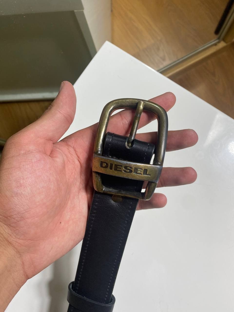 Diesel × Vintage Diesel Y2K vintage logo leather belt Size ONE SIZE - 10 Thumbnail