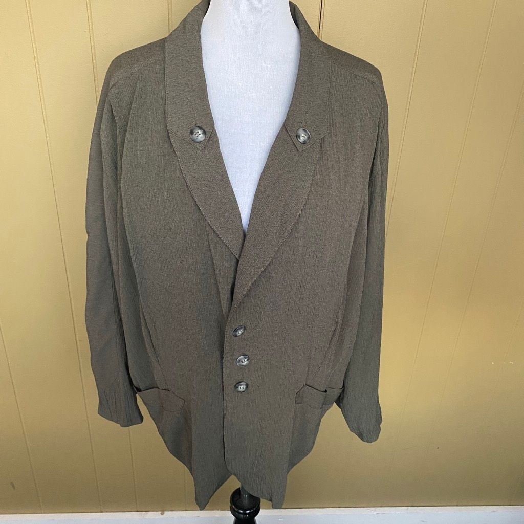 Other Mr Mr women vintage size 3 three button crepe blazer khaki Size S / US 4 / IT 40 - 1 Thumbnail