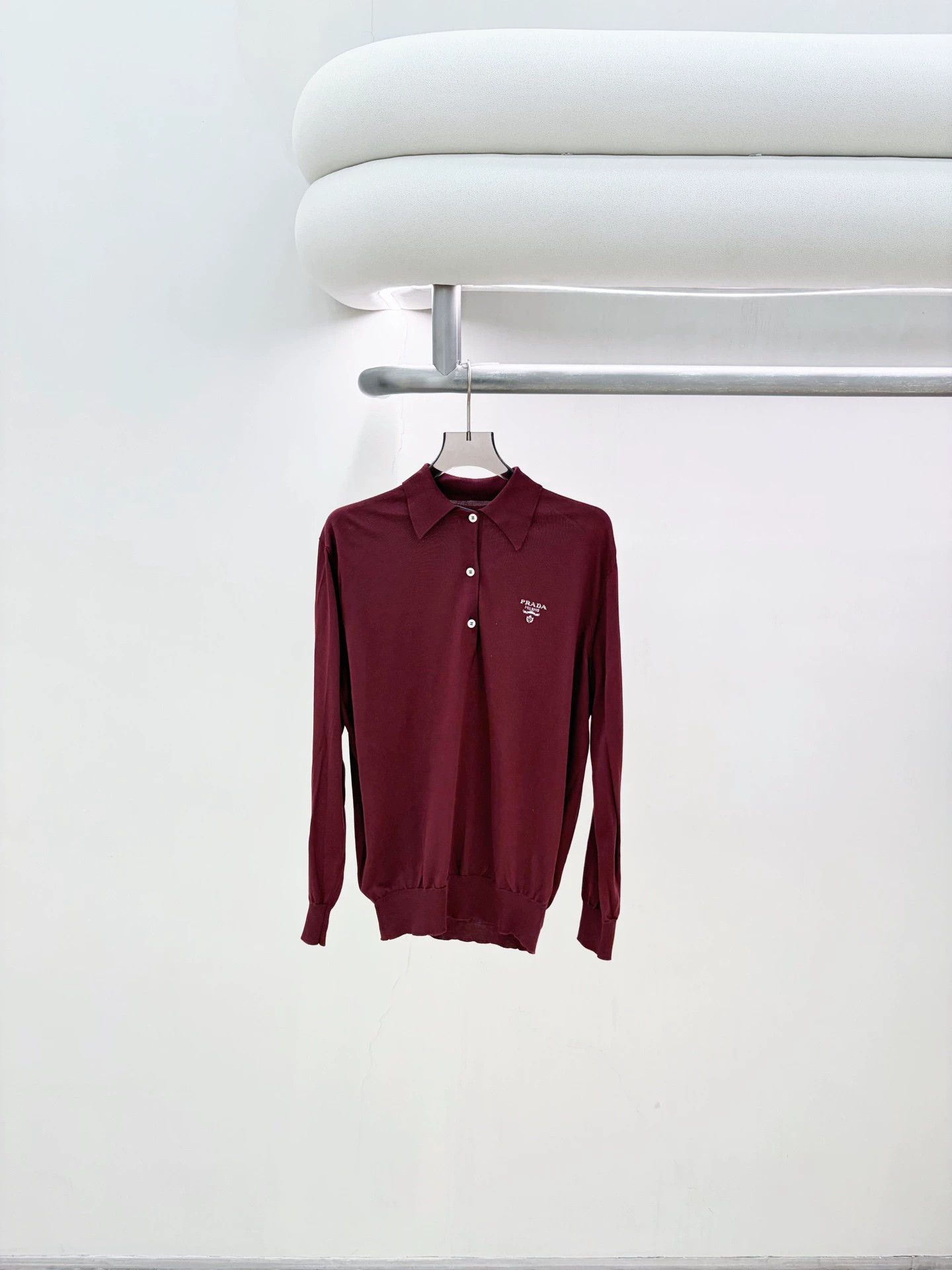 Prada Prada burgundy Polo shirt 36 99 new stained Size XS / US 0-2 / IT 36-38 - 1 Thumbnail