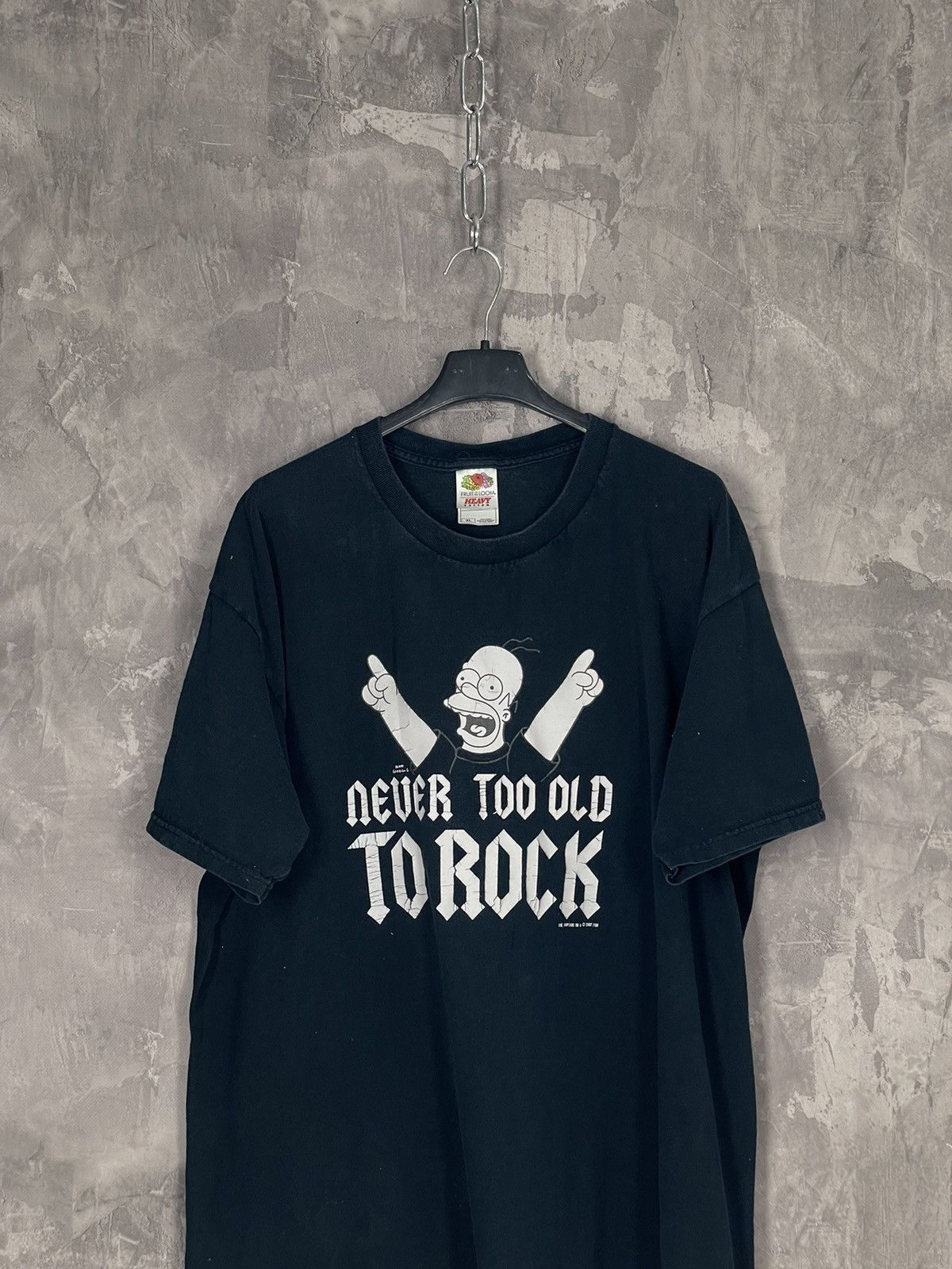 The Simpsons × Vintage Vintage Homer Simpson Never Too Old To Rock faded t shirt Size US XL / EU 56 / 4 - 2 Thumbnail