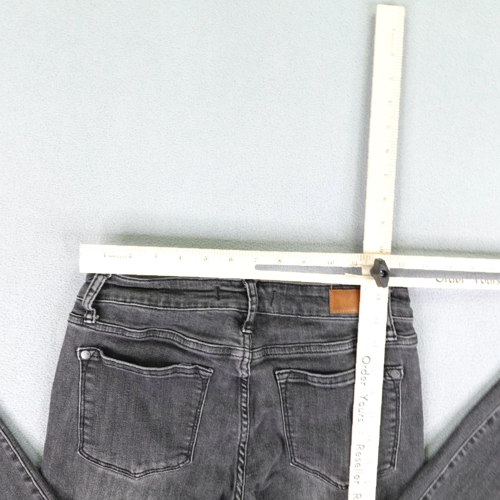 Denime Judy Blue Jeans Womens 5/27 Black Denim Boyfriend Fit Handsand Mid Rise Flex Regular Style Size 26" / US 2 / IT 38 - 7 Thumbnail