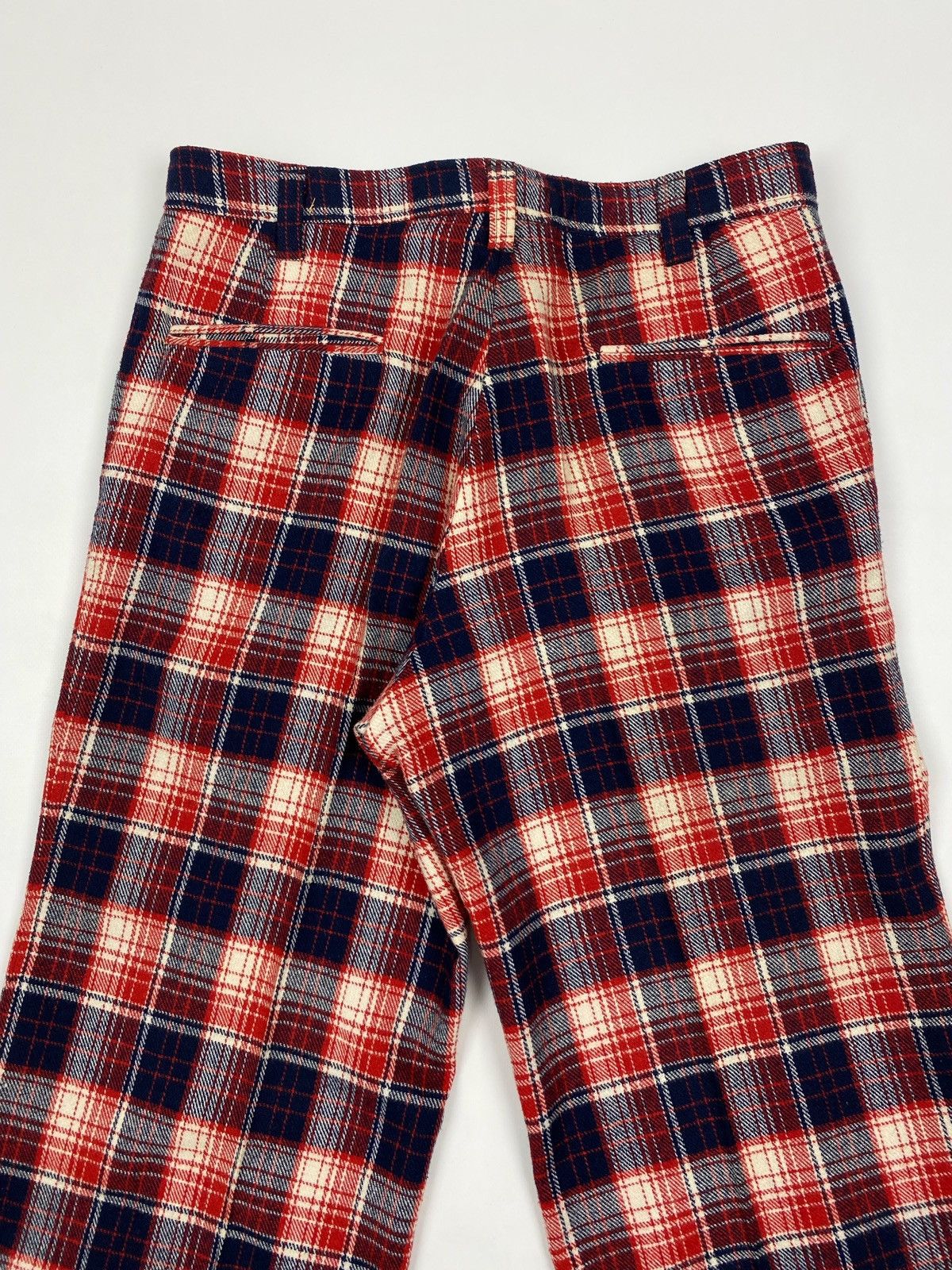 Vintage 1970’s Vintage Penthouse Wool Red Tartan Check Wide Trousers Size US 32 / EU 48 - 10 Thumbnail