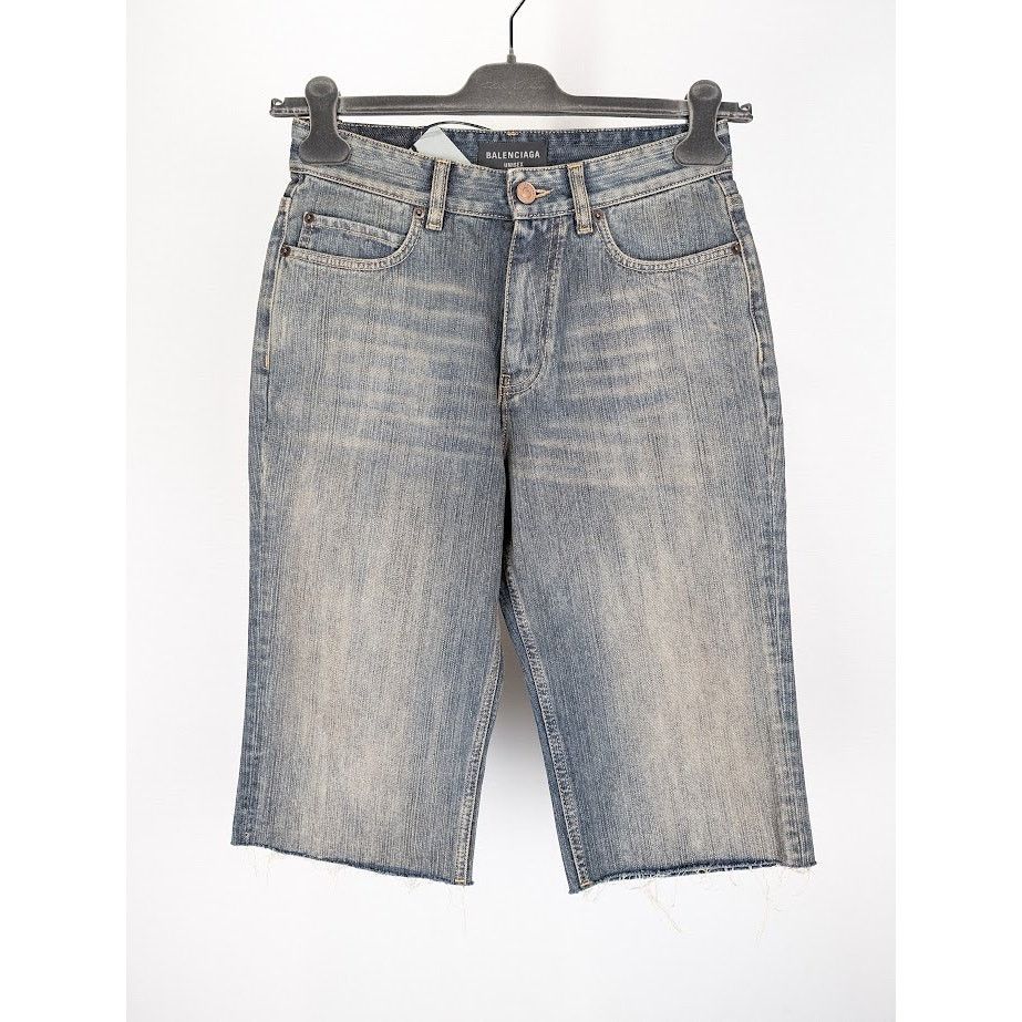 Balenciaga o1rshd1 (Fits XS) Denim Shorts in Light Blue Size US 30 / EU 46 - 1 Thumbnail