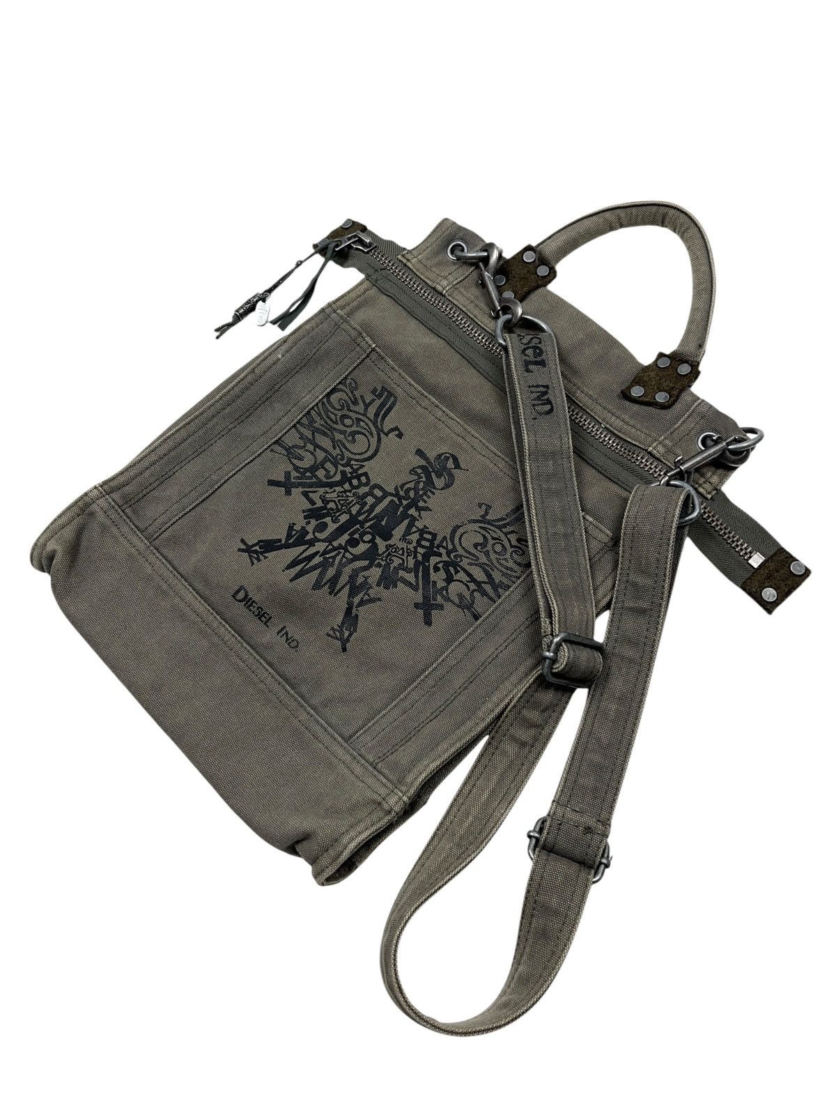 Diesel Vintage Diesel Avant Garde Crossbody Canvas Bag Military Size ONE SIZE - 2 Thumbnail