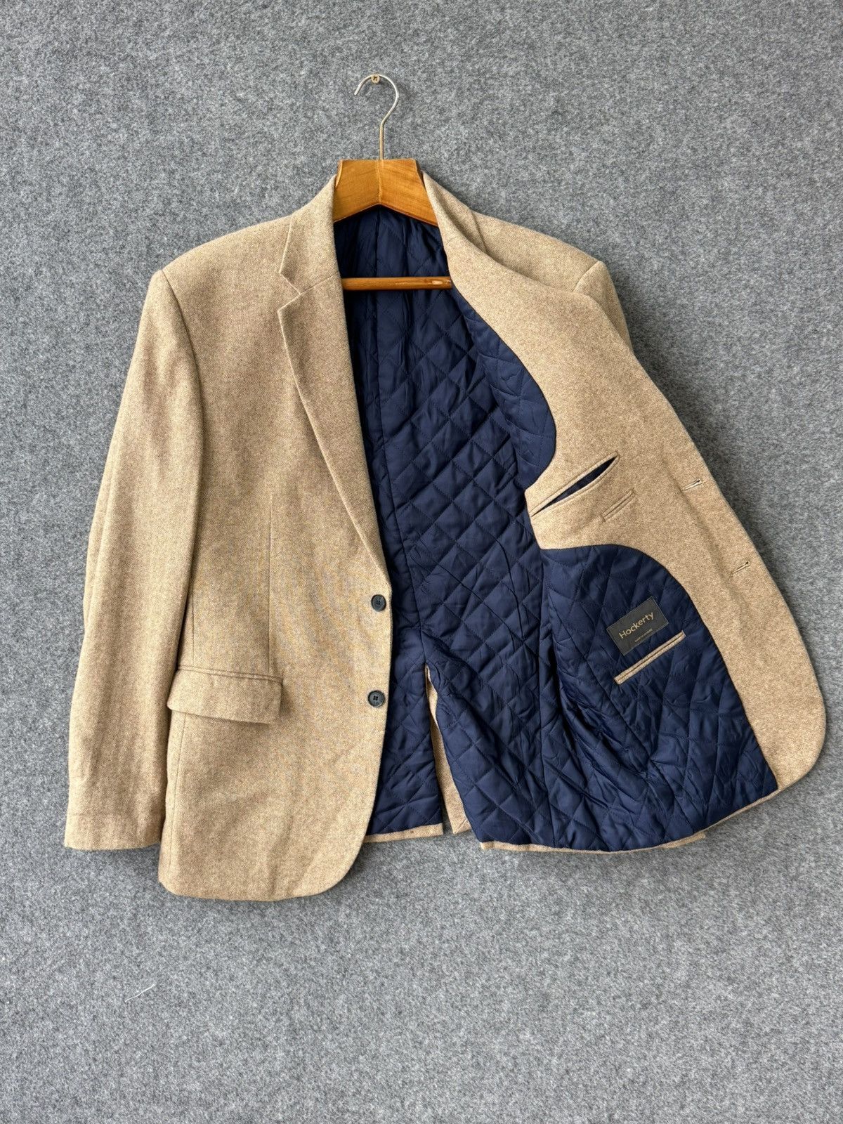 Other Hockerty handmade beige wool blazer quilted lining size L Size 52R - 10 Thumbnail