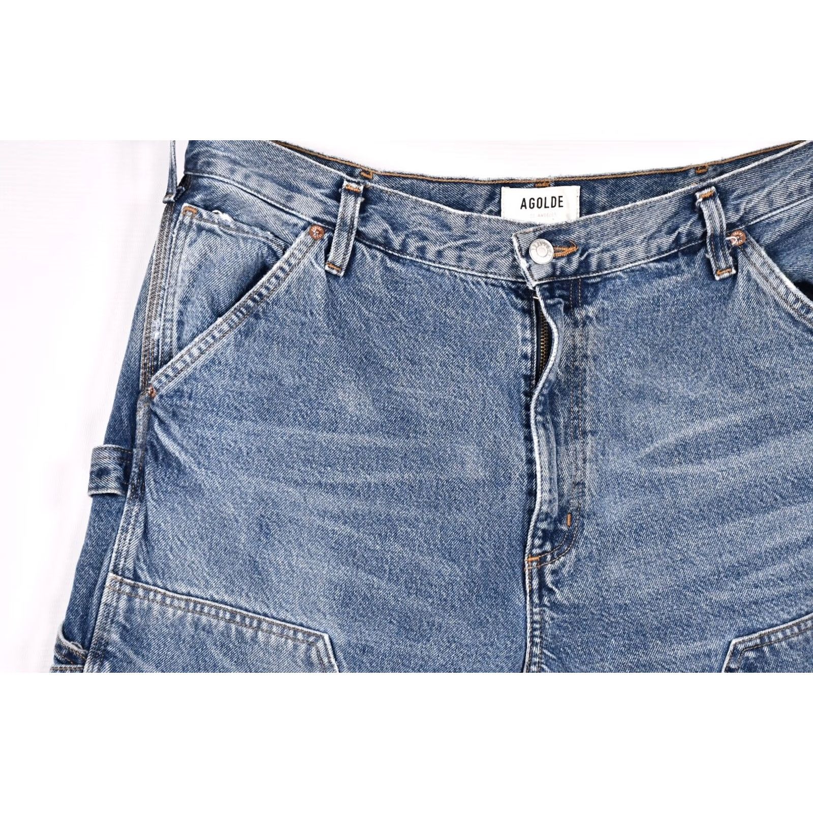 Agolde AGOLDE Rami Carpenter Mid-Rise Straight Jeans 32 Blue Denim Women Regular Size 32 Vintage No Size 24" / US 00 / IT 34 - 5 Thumbnail