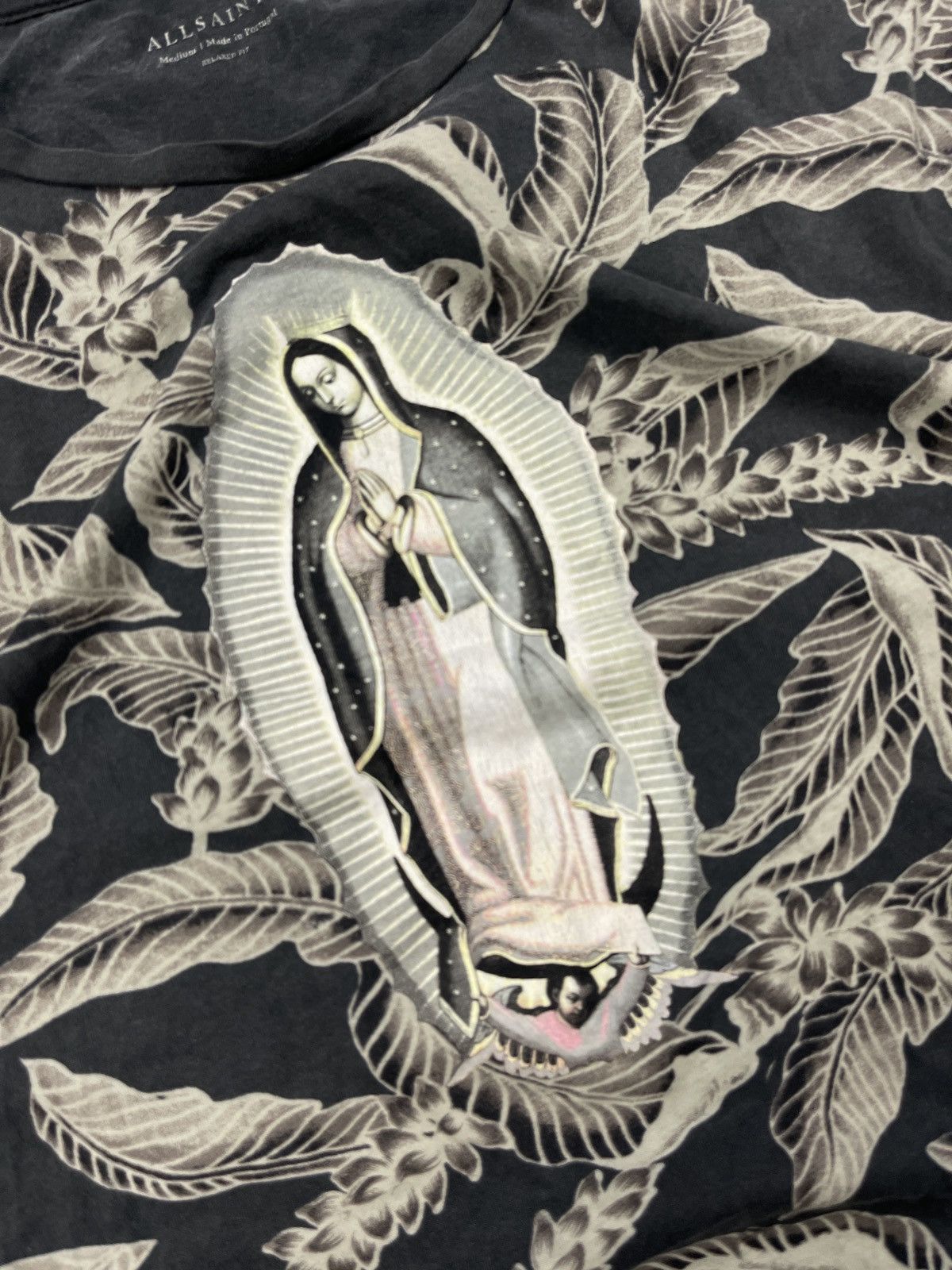 Allsaints × Vintage AllSaints tee Lady of Guadalupe Floral style icon Size US M / EU 48-50 / 2 - 4 Thumbnail