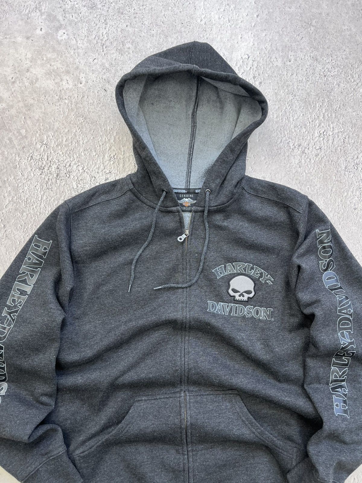 Harley Davidson × Vintage HARLEY DAVIDSON Crowned Skull hoodie longsleeve Grunde skull Size US XL / EU 56 / 4 - 7 Thumbnail