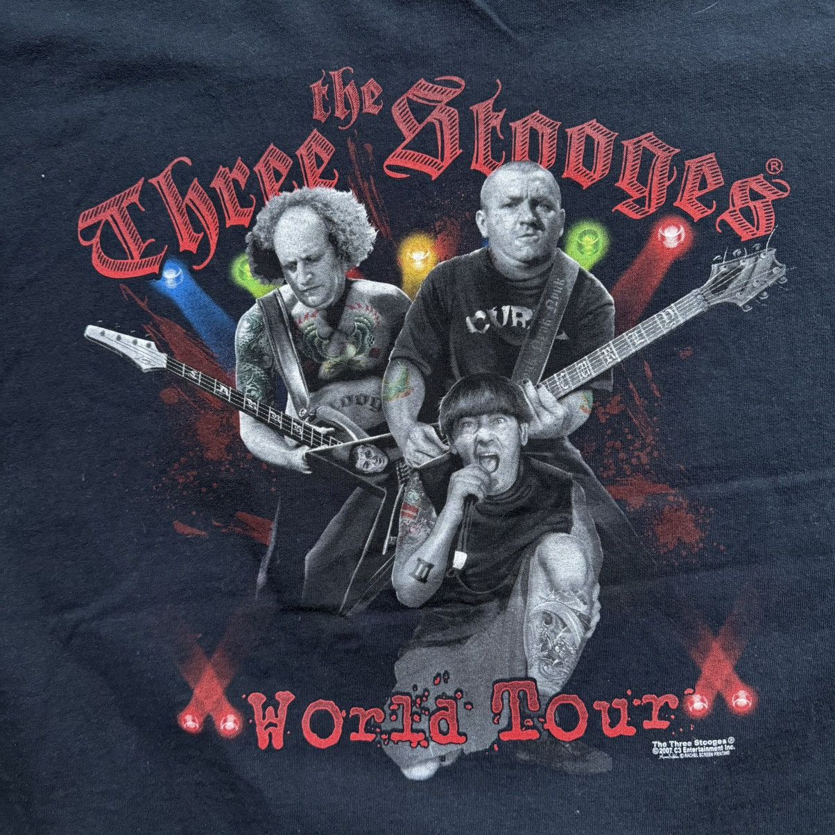 Vintage Vintage Y2K The Three Stooges World Tour T-Shirt Size US XL / EU 56 / 4 - 6 Thumbnail