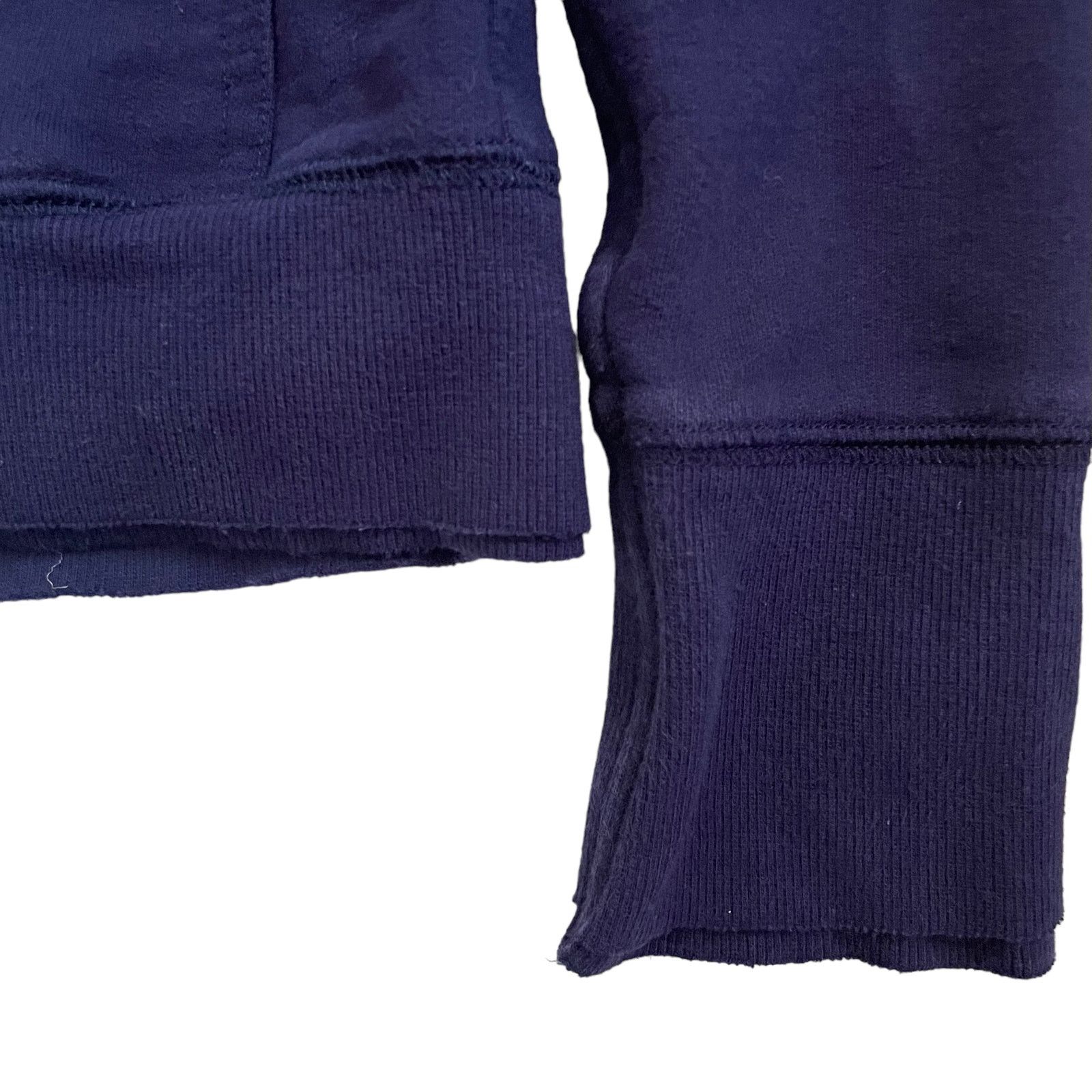 Norma Kamali Norma Kamali Navy Blue Raw Hem Zip Hoodie Sweats Jacket Size XS / US 0-2 / IT 36-38 - 5 Thumbnail