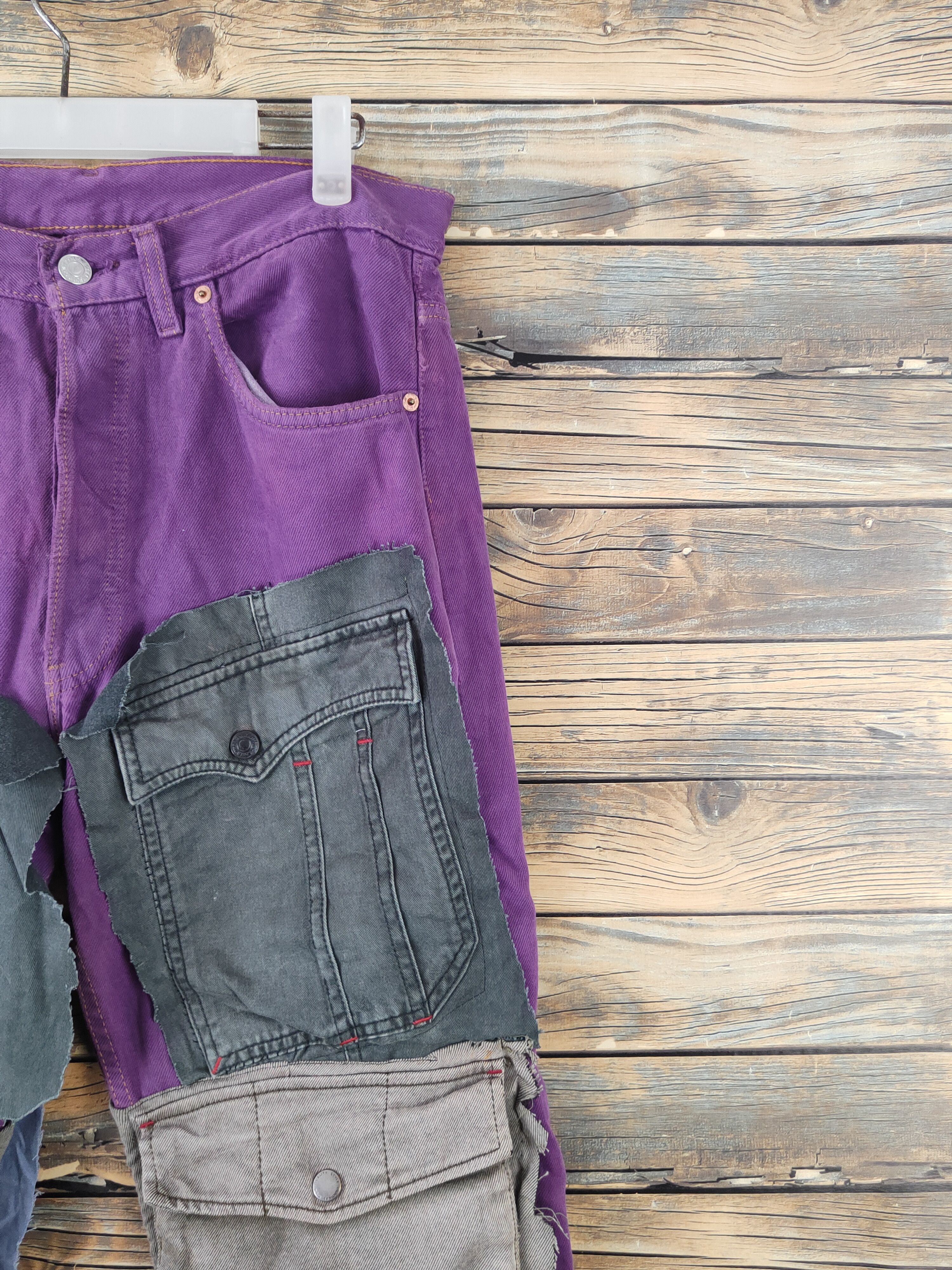 Levi's DL Levis multipocket reconstruct ripped Patched denim #W1870 Size US 32 / EU 48 - 5 Thumbnail