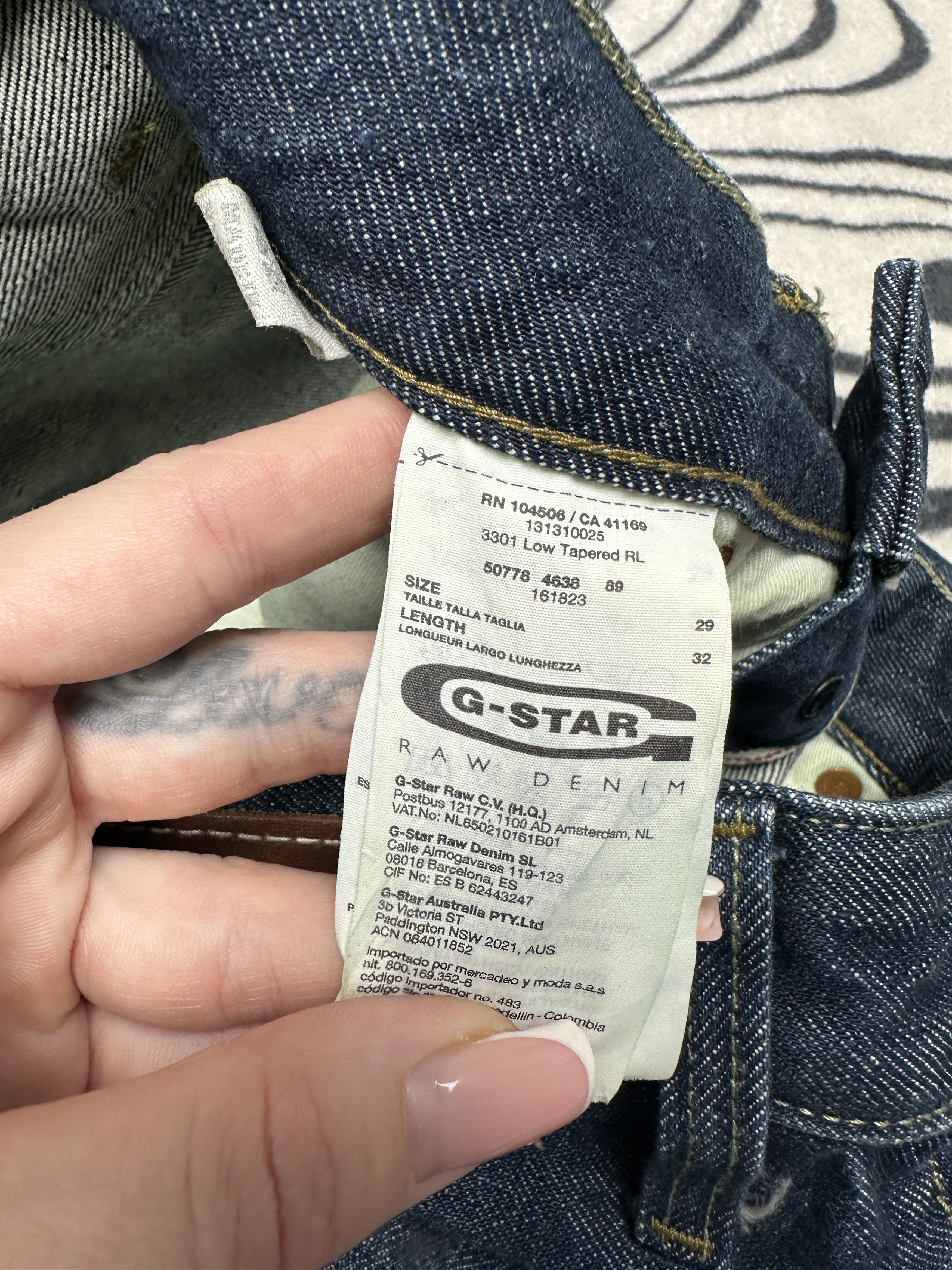 G-Star G Star Raw 3301 Low Tapered Mens Salvage Denim Pants Jeans Size US 29 - 3 Thumbnail