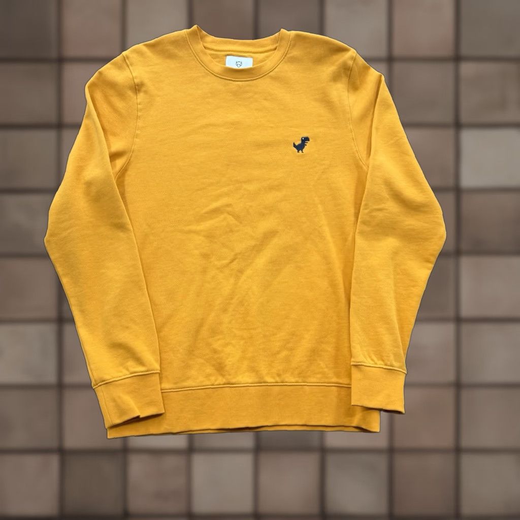 Vintage A-dam Sweatshirt Men Small Yellow Organic Cotton Logo Crew Neck Long Sleeve Pullover Designer All Seasons Size US S / EU 44-46 / 1 - 1 Thumbnail
