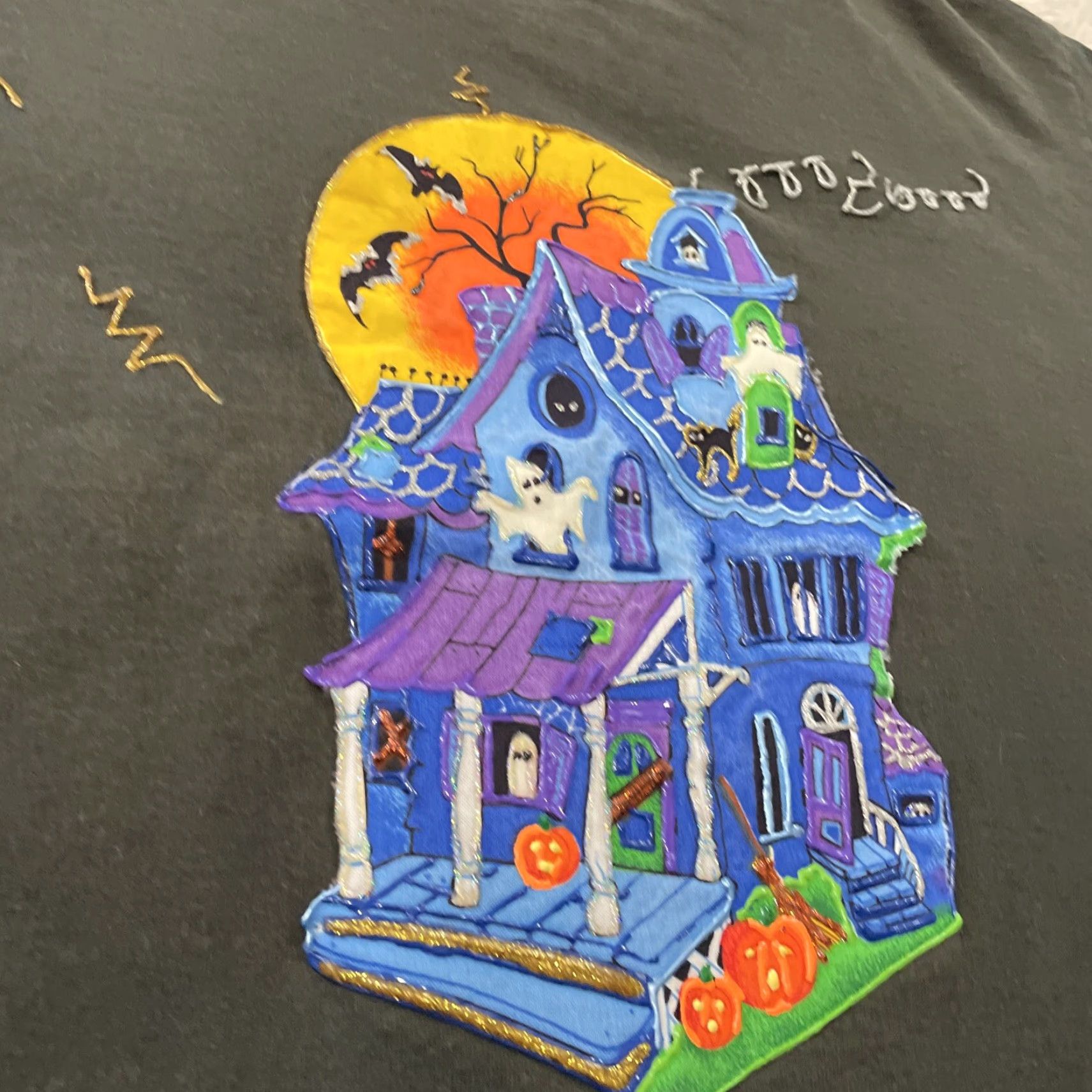 Vintage VINTAGE MegaTex Halloween 90s Single Stitch Shirt Men XL Black 3D Art Ghost Stitch Made USA United States Crew Neck Short Sleeve Cotton T-Shirt Size US XL / EU 56 / 4 - 6 Thumbnail