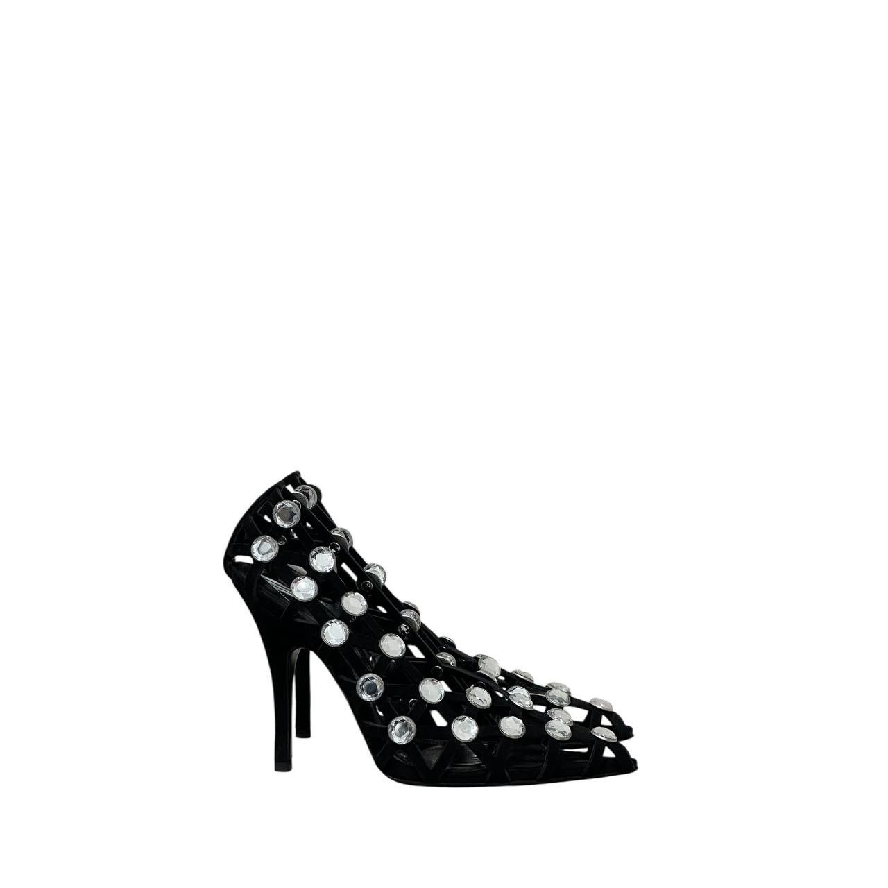 The Attico NWOB The Attico 'Grid' Pump Black Silver Heels Sz.38.5 Size US 8.5 / IT 38.5 - 2 Thumbnail
